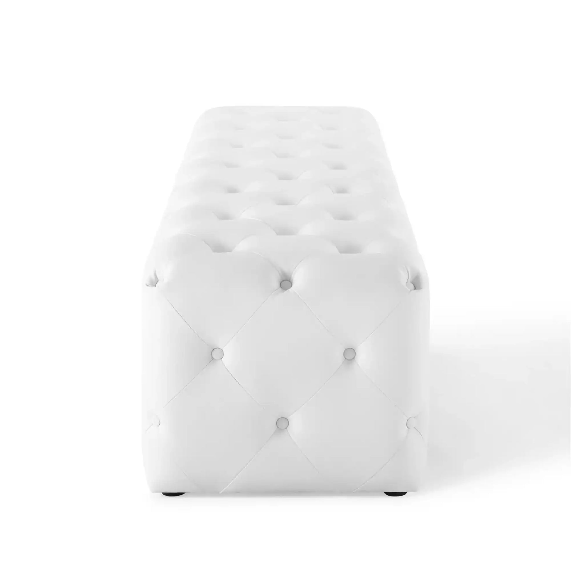 Amour 72" Tufted Button Entryway Faux Leather Bench by Modway - Best Buy Furniture