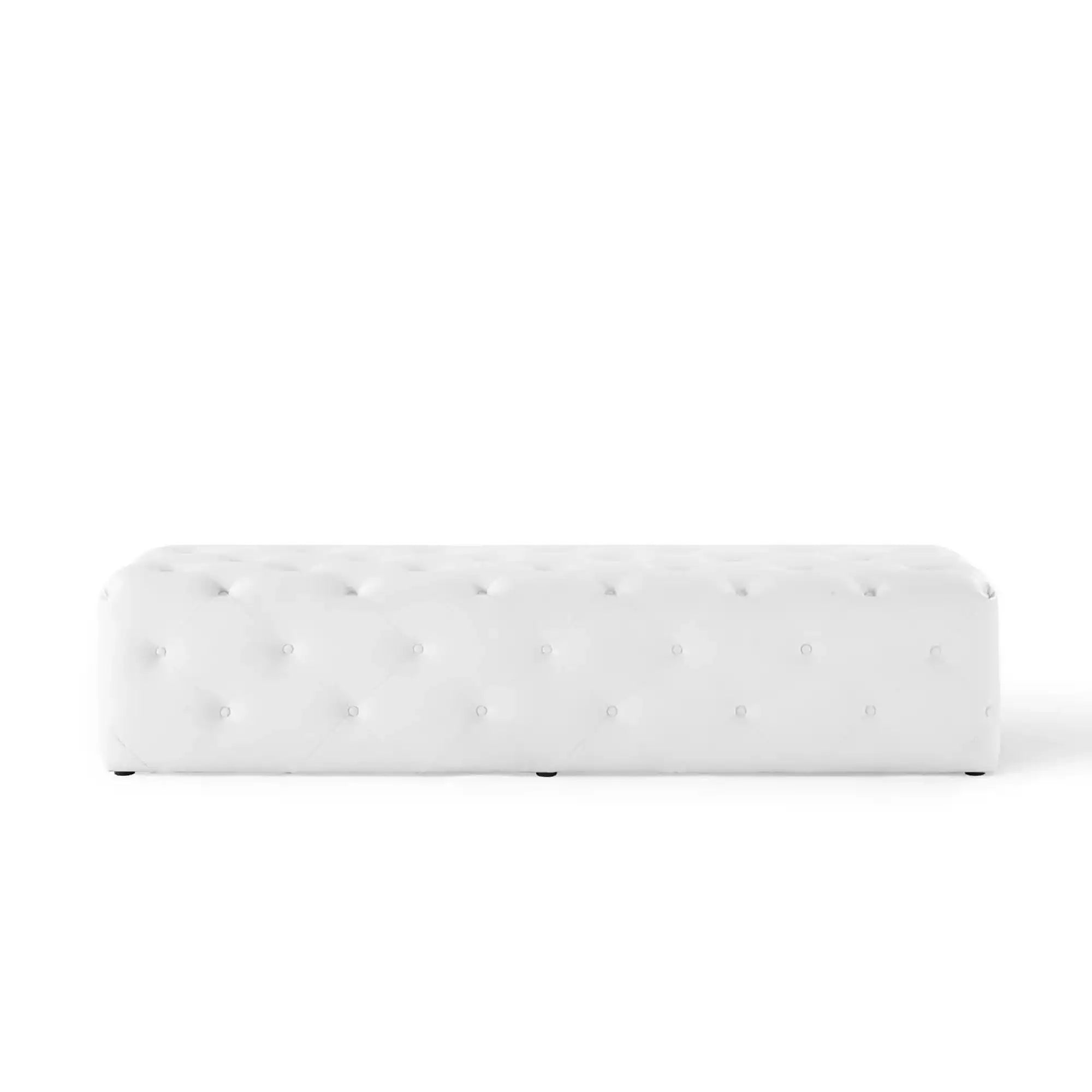 Amour 72" Tufted Button Entryway Faux Leather Bench by Modway - Best Buy Furniture