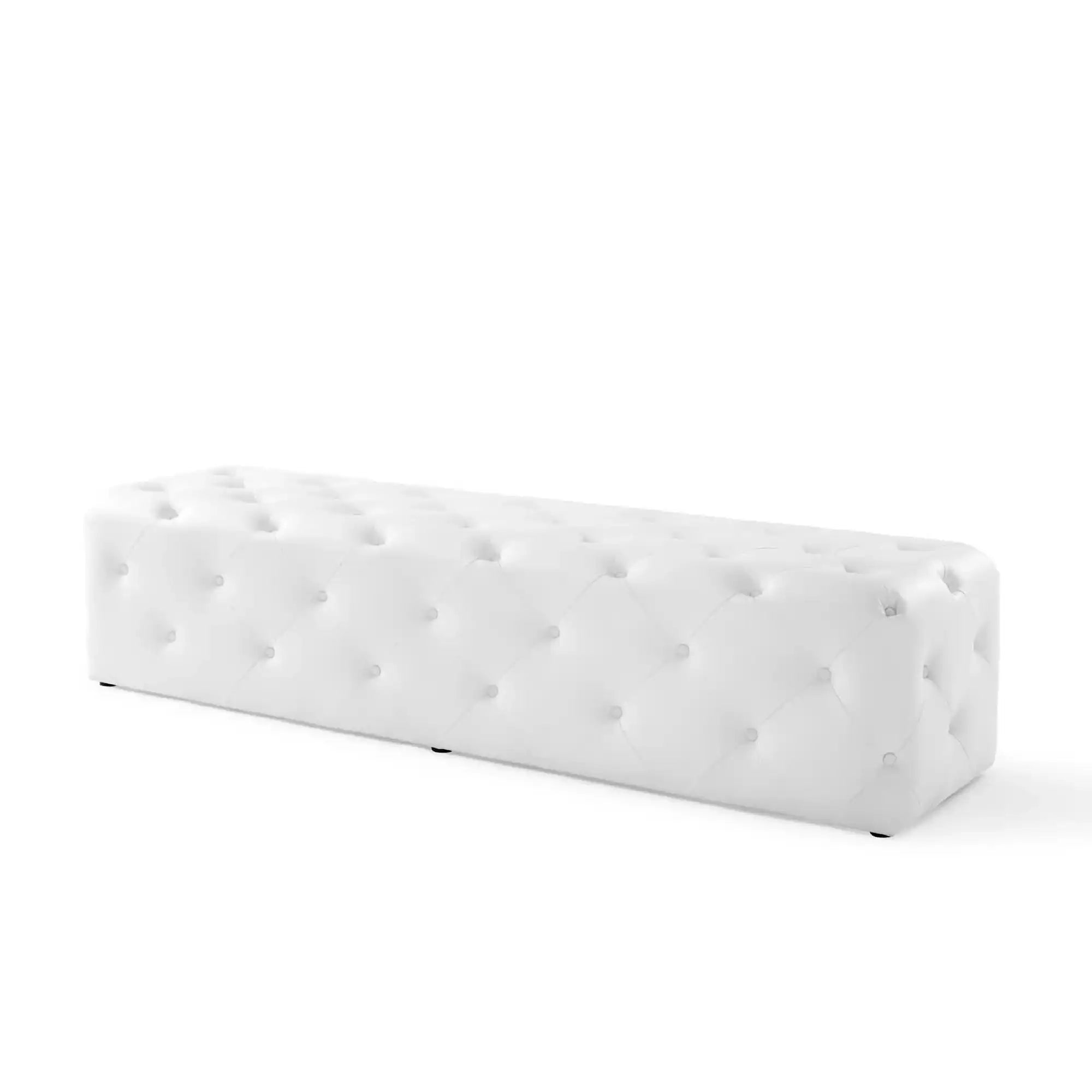 Amour 72" Tufted Button Entryway Faux Leather Bench by Modway - Best Buy Furniture