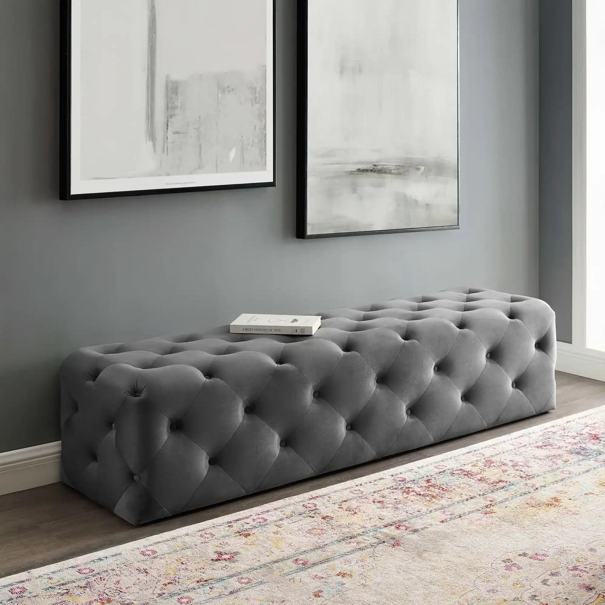 Amour 72" Tufted Button Entryway Performance Velvet Bench by Modway - Best Buy Furniture