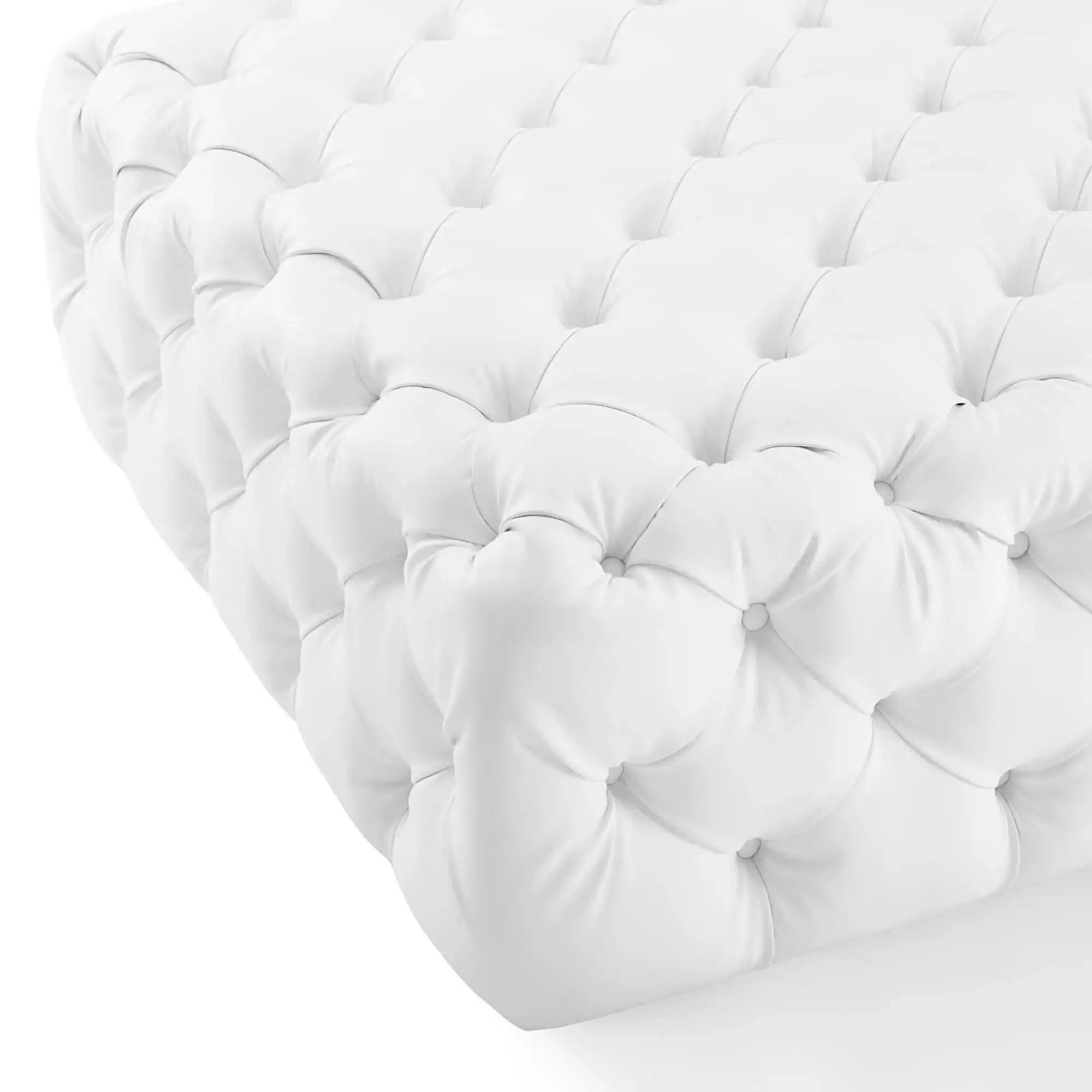 Amour Tufted Button Large Square Faux Leather Ottoman by Modway - Best Buy Furniture