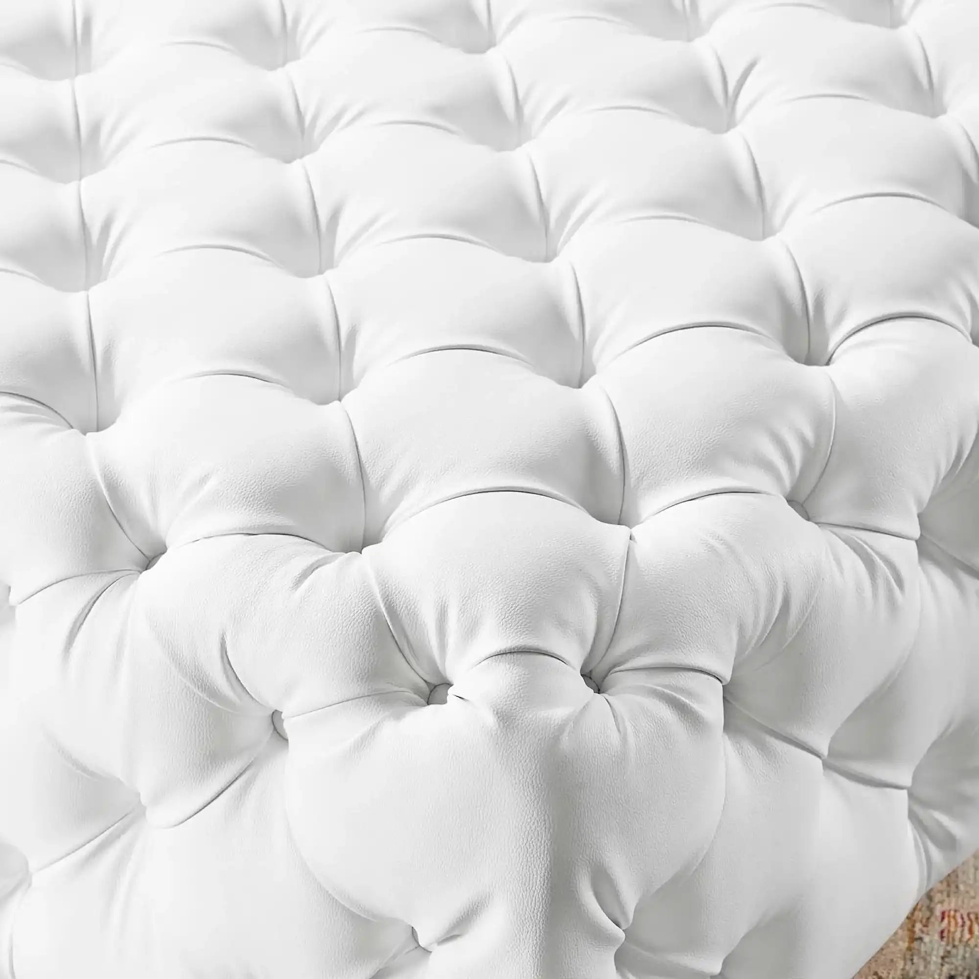 Amour Tufted Button Large Square Faux Leather Ottoman by Modway - Best Buy Furniture