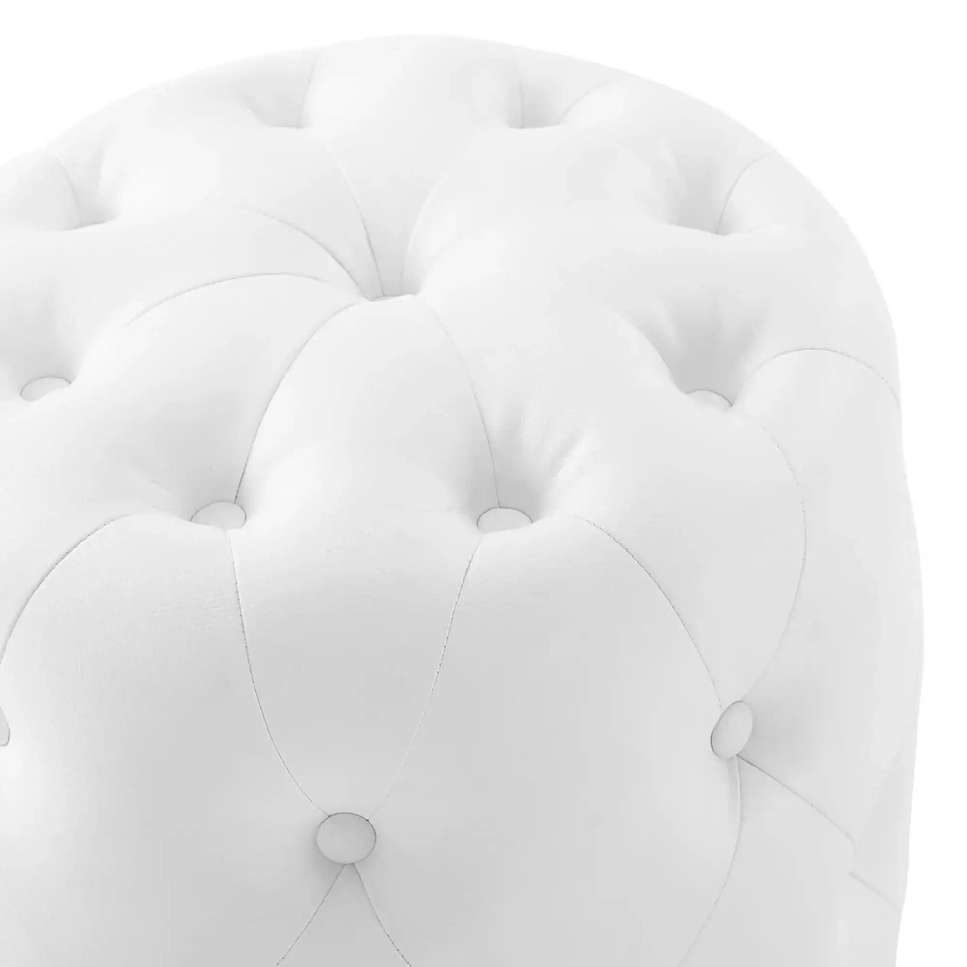 Amour Tufted Button Round Faux Leather Ottoman by Modway - Best Buy Furniture