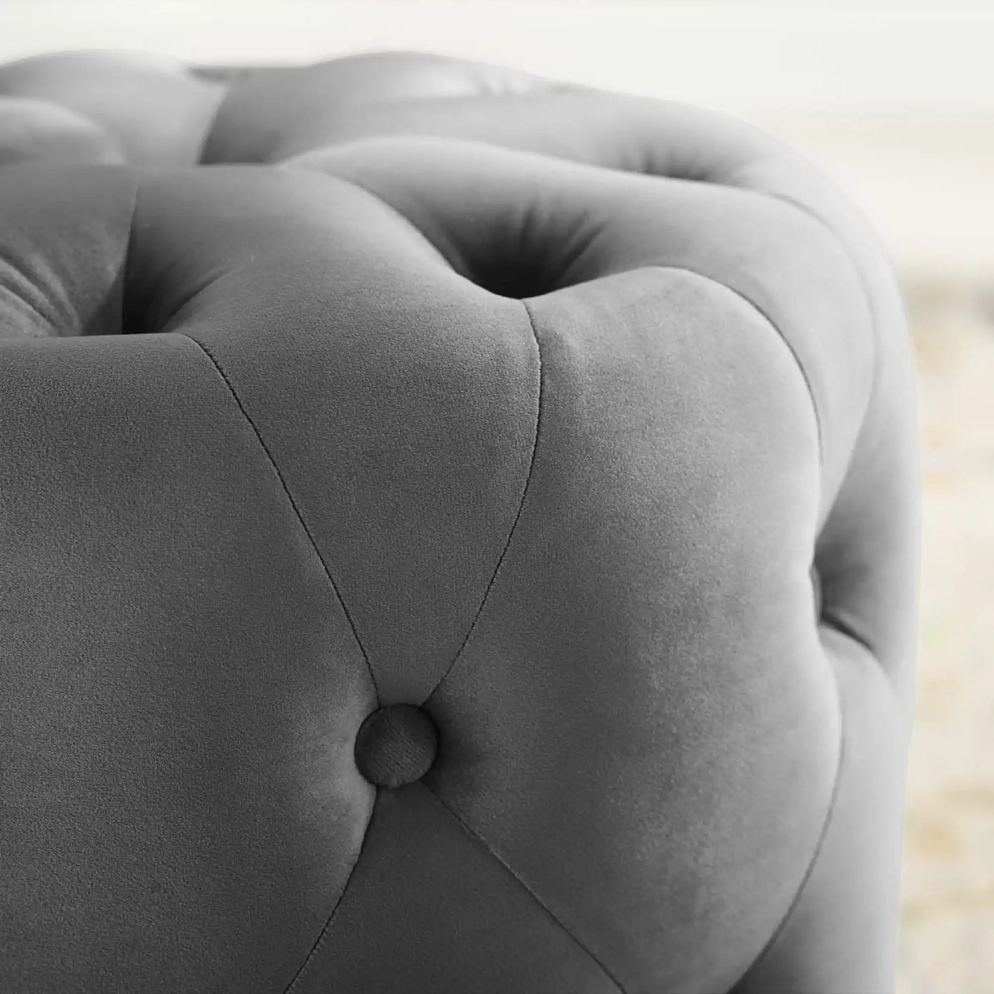 Amour Tufted Button Round Performance Velvet Ottoman by Modway - Best Buy Furniture