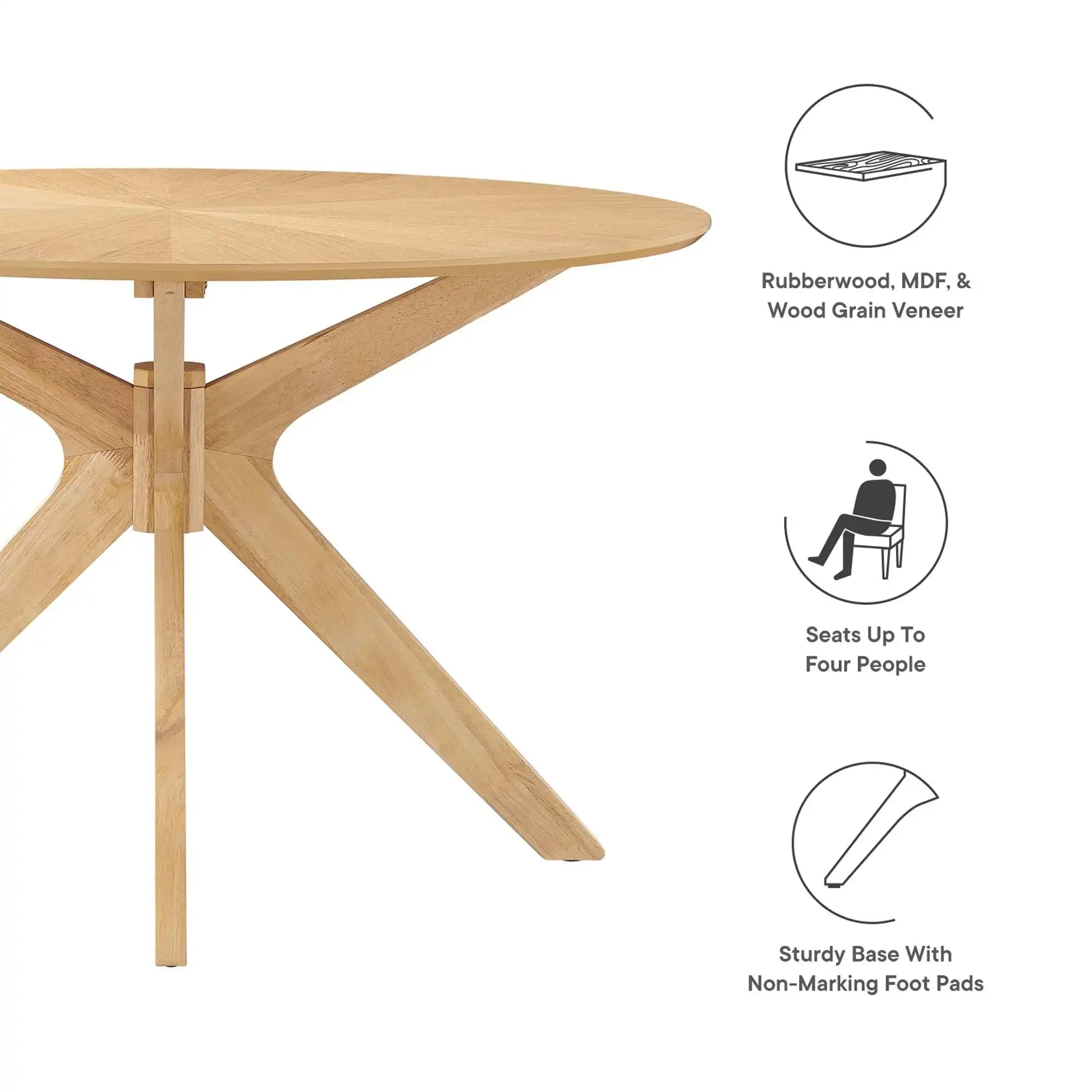 Crossroads 47" Round Wood Dining Table by Modway - Best Buy Furniture