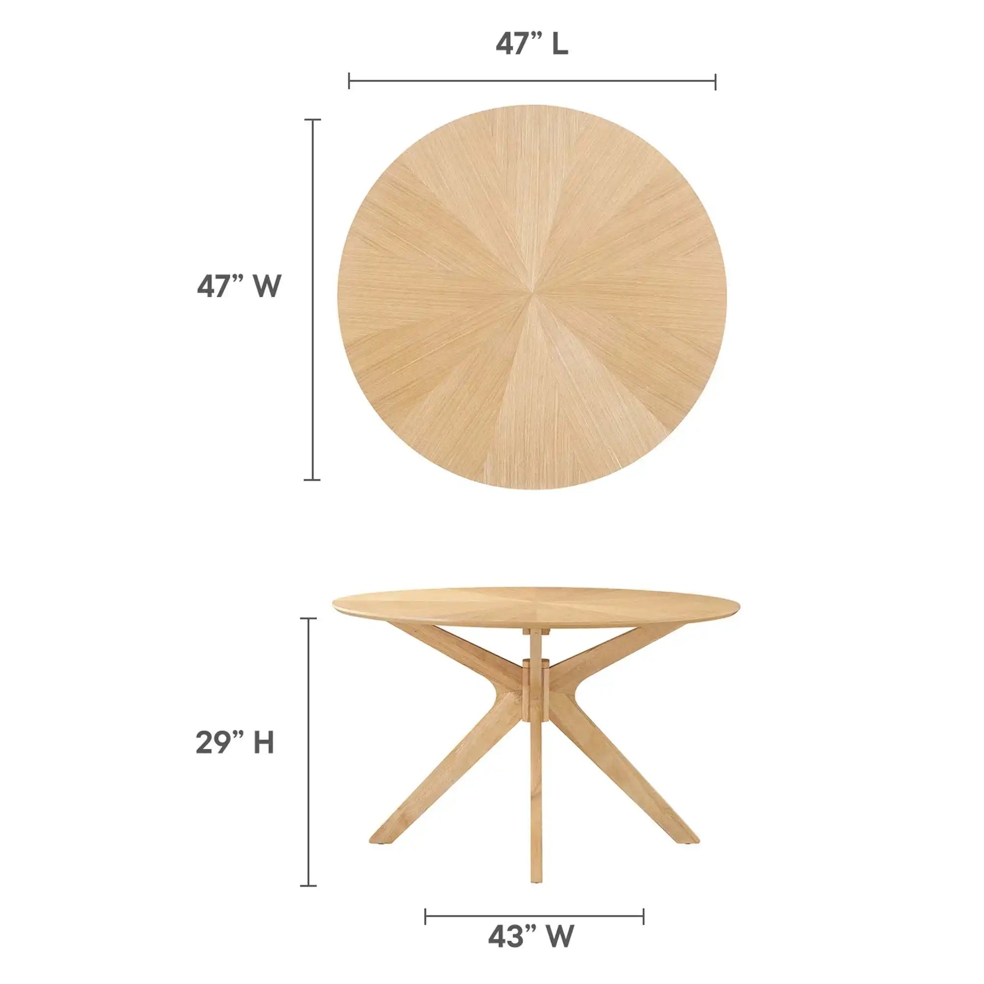 Crossroads 47" Round Wood Dining Table by Modway - Best Buy Furniture