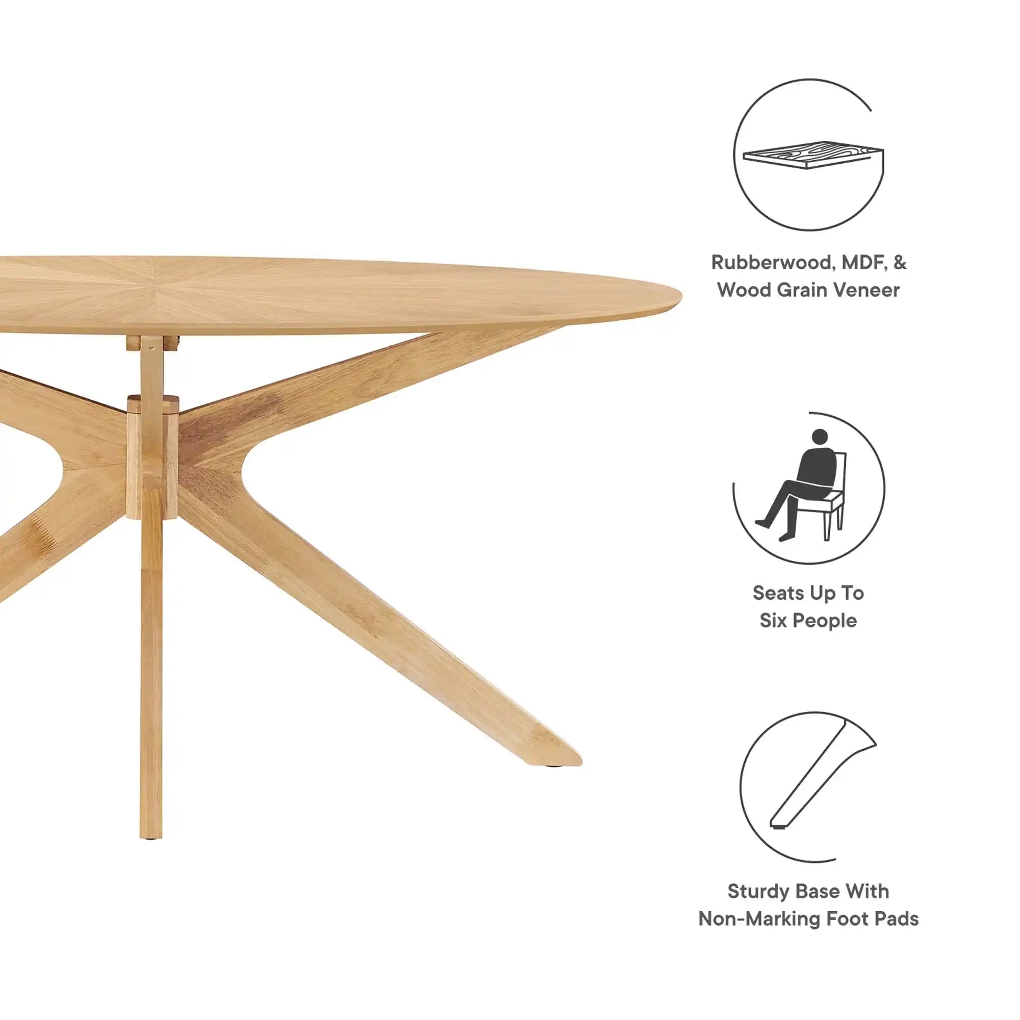 Crossroads 63" Oval Wood Dining Table by Modway - Best Buy Furniture