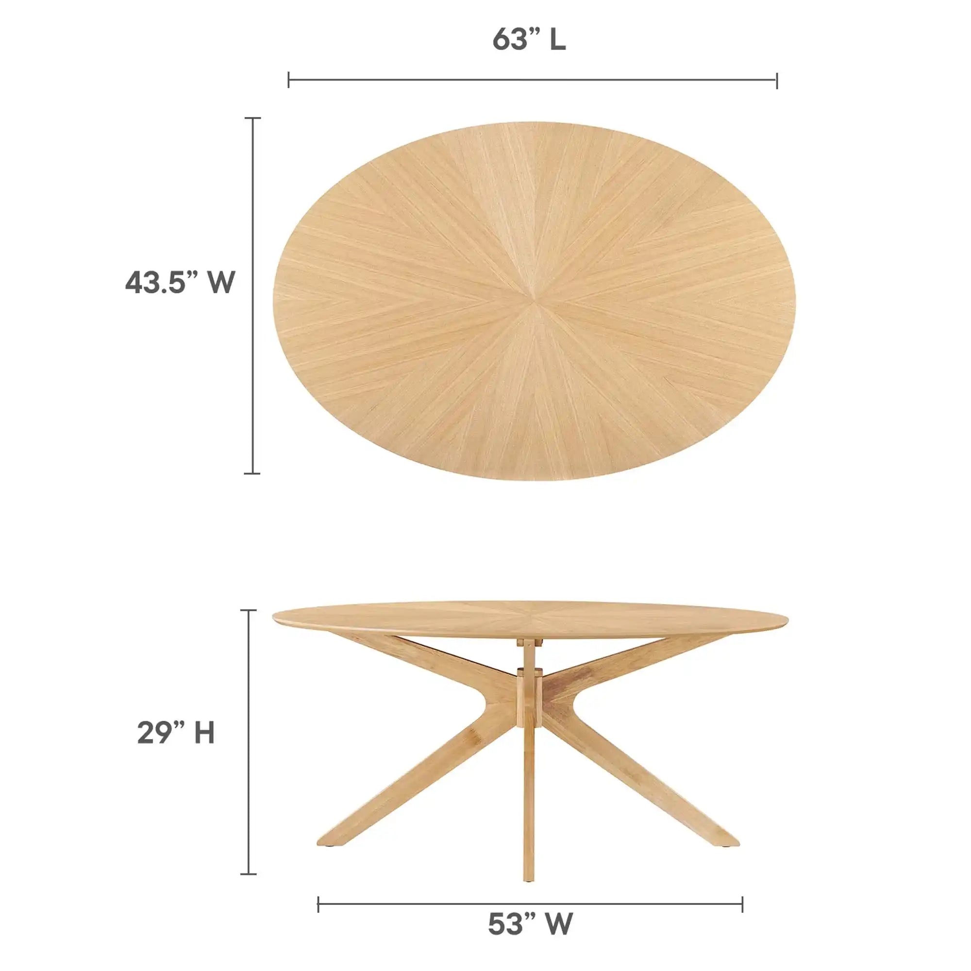 Crossroads 63" Oval Wood Dining Table by Modway - Best Buy Furniture