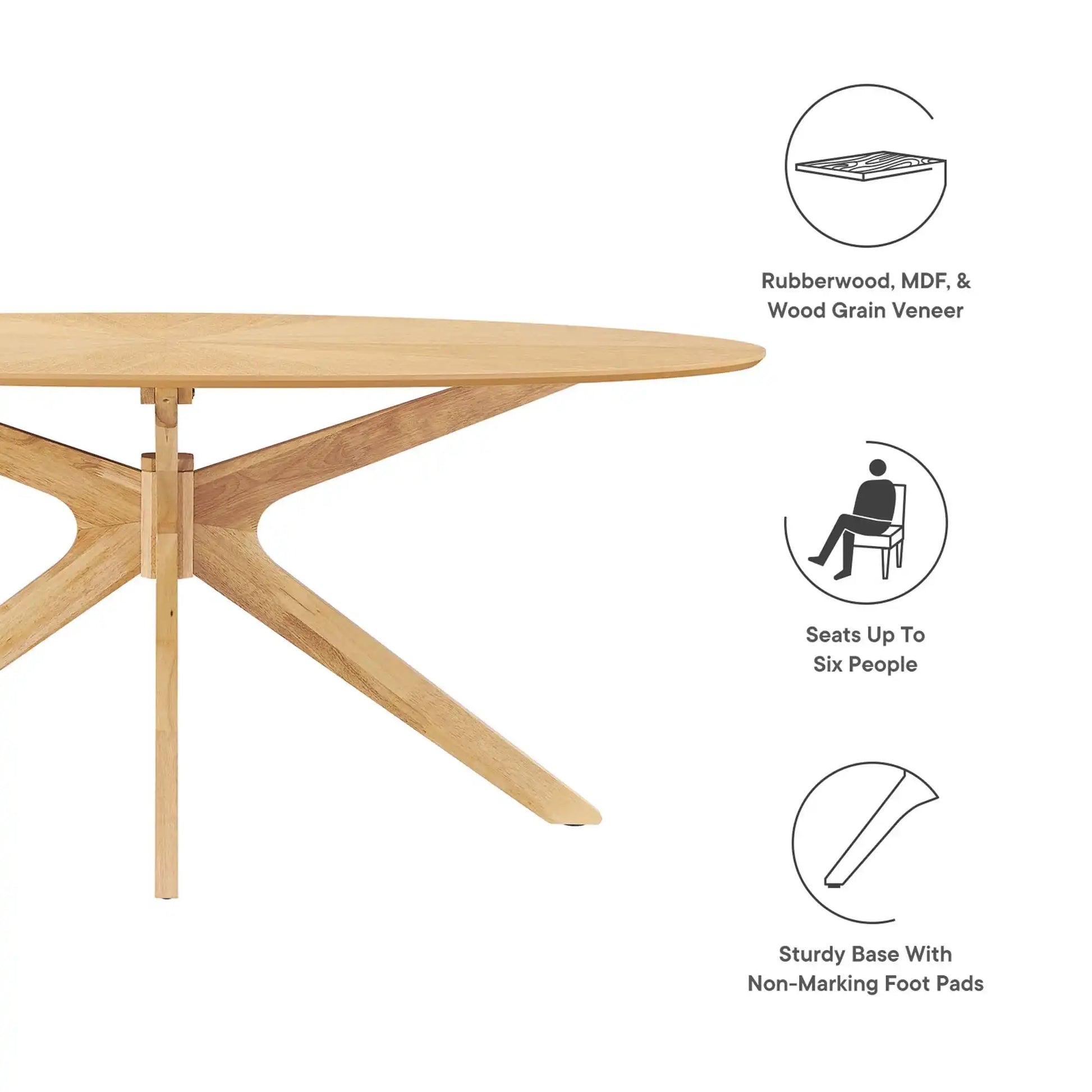 Crossroads 71" Oval Wood Dining Table by Modway - Best Buy Furniture