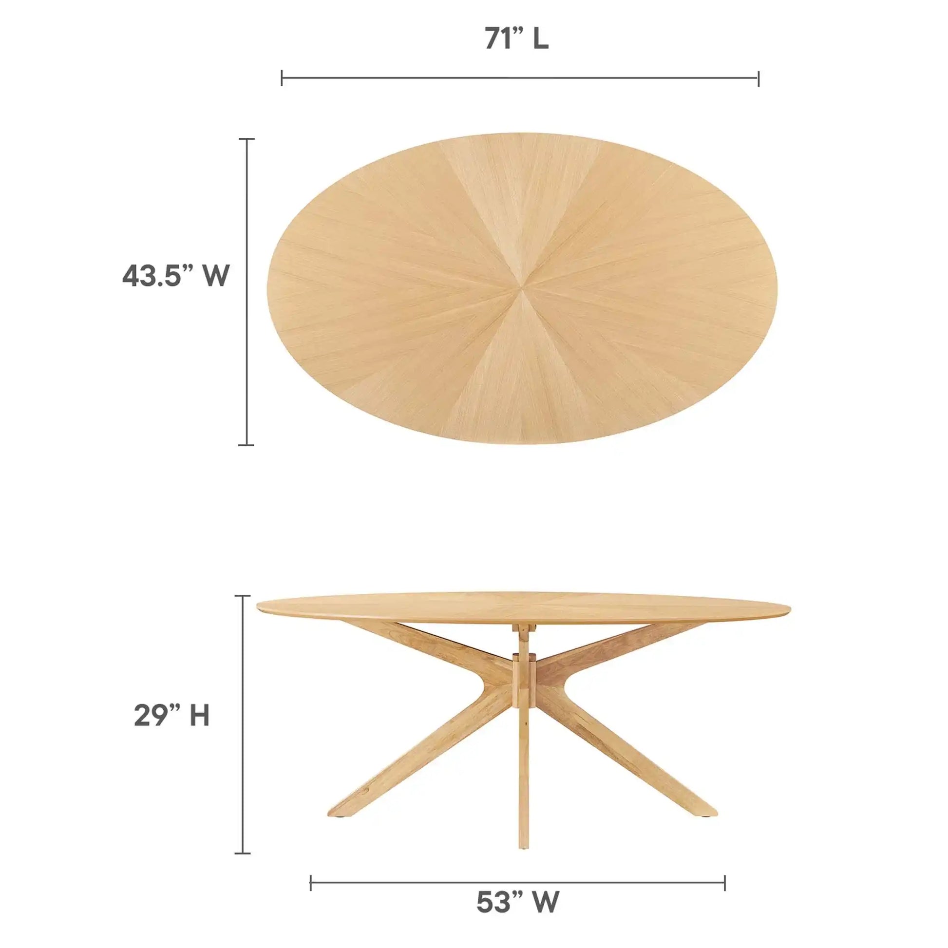 Crossroads 71" Oval Wood Dining Table by Modway - Best Buy Furniture