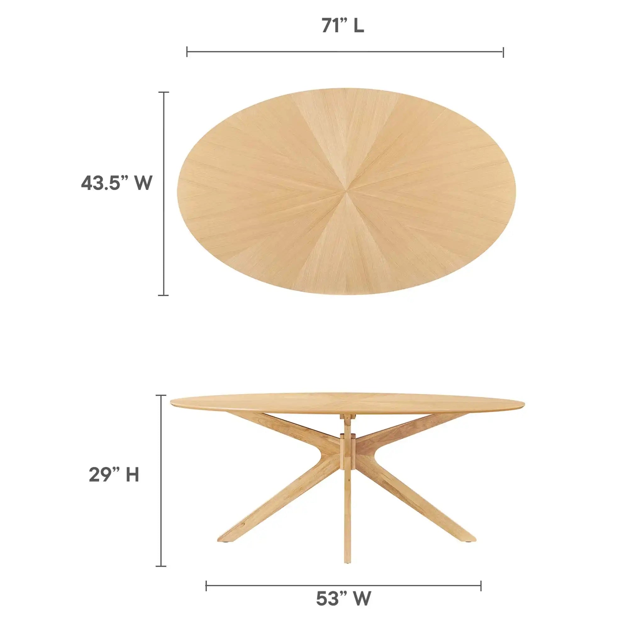 Crossroads 71" Oval Wood Dining Table by Modway - Best Buy Furniture