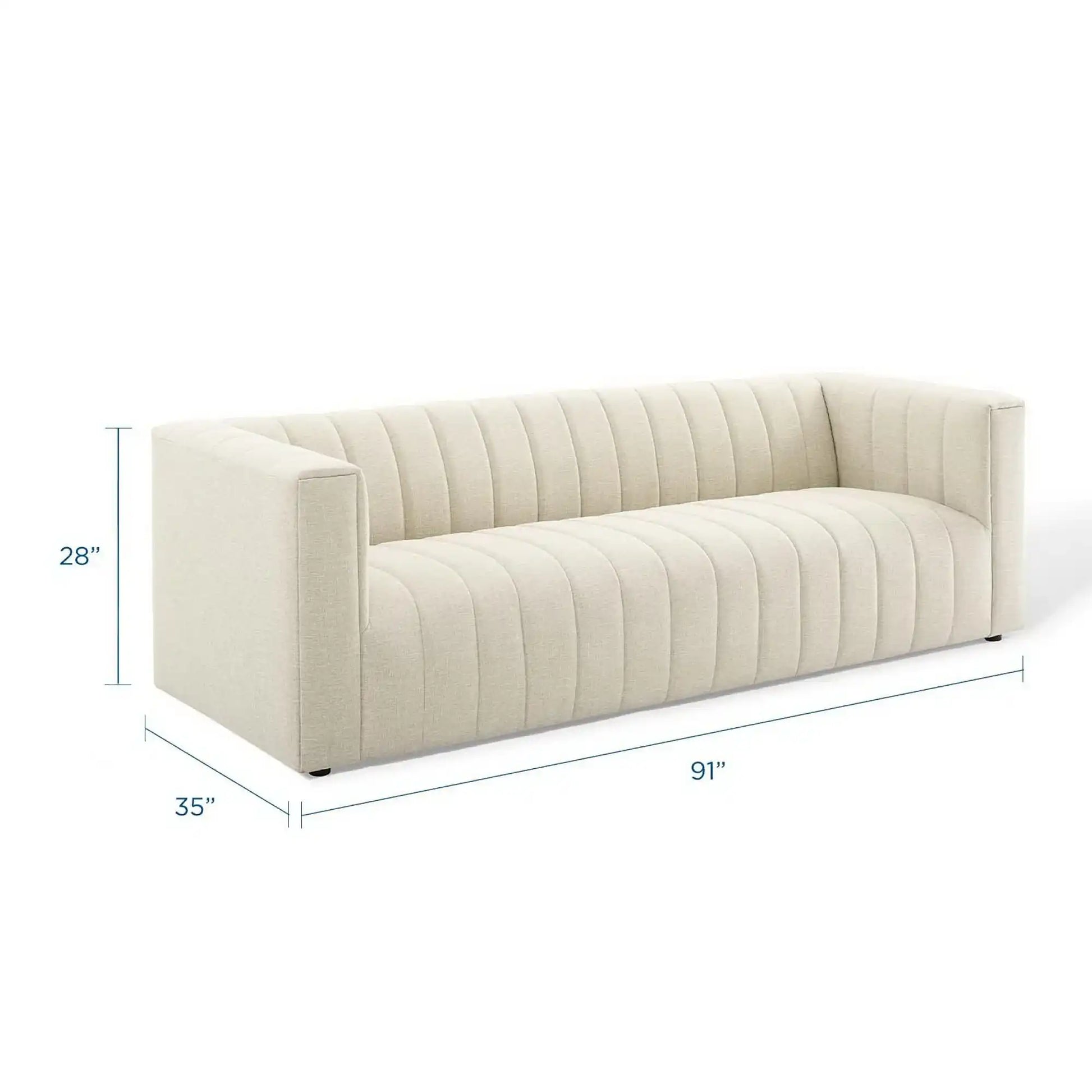 Reflection Channel Tufted Upholstered Fabric Sofa by Modway - Best Buy Furniture