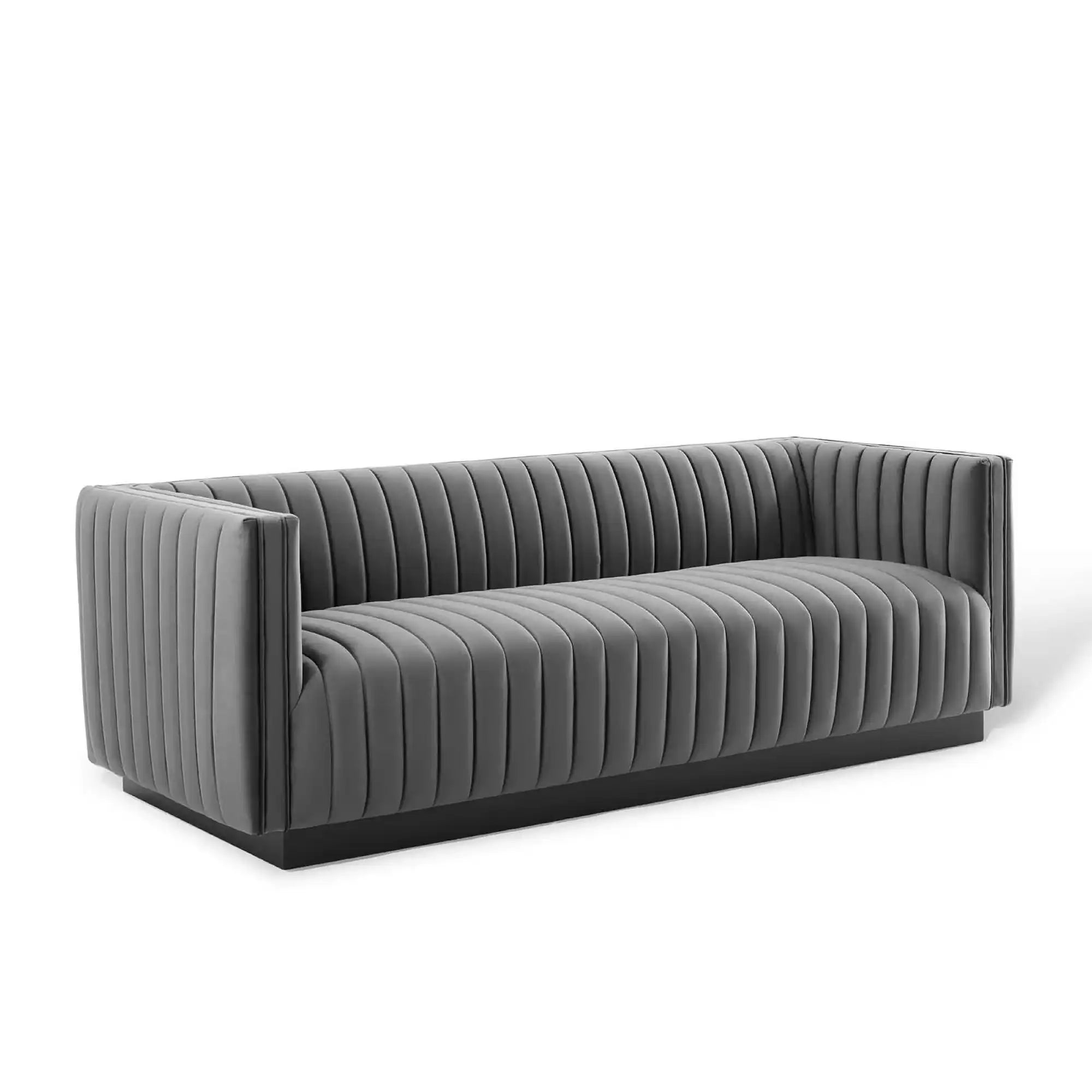 Conjure Channel Tufted Velvet Sofa by Modway - Best Buy Furniture