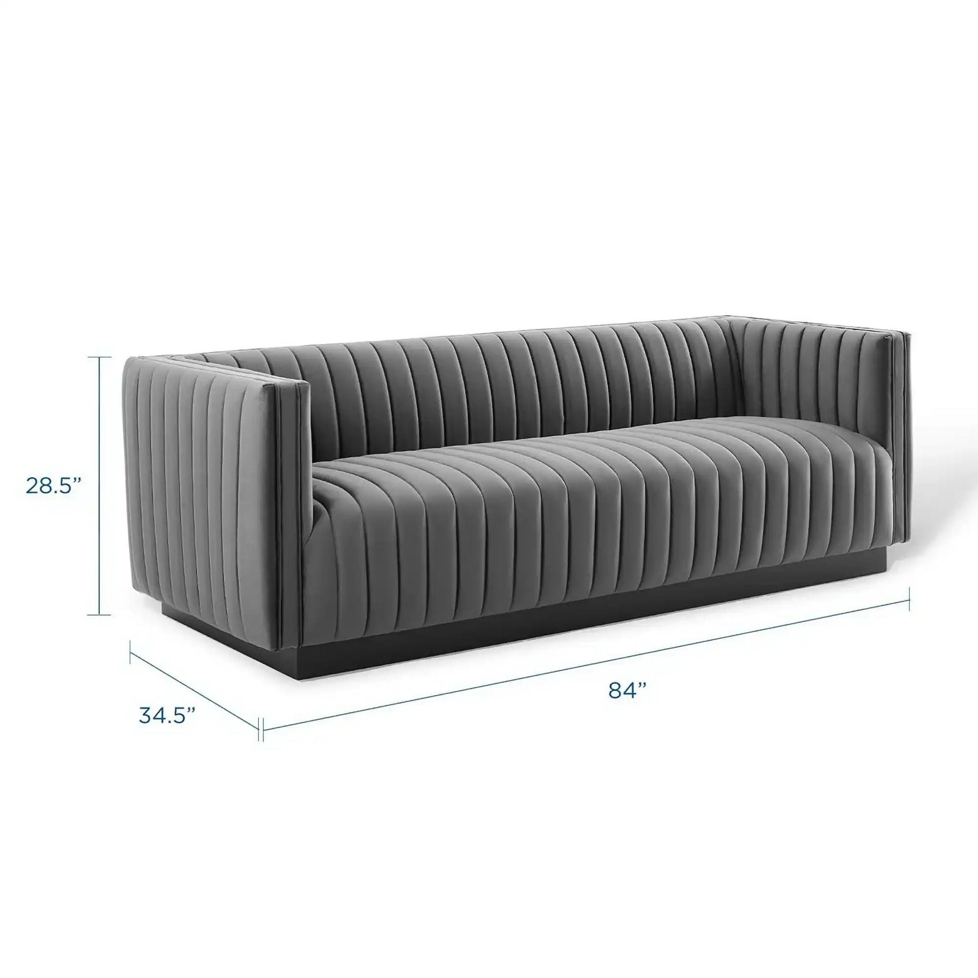 Conjure Channel Tufted Velvet Sofa by Modway - Best Buy Furniture
