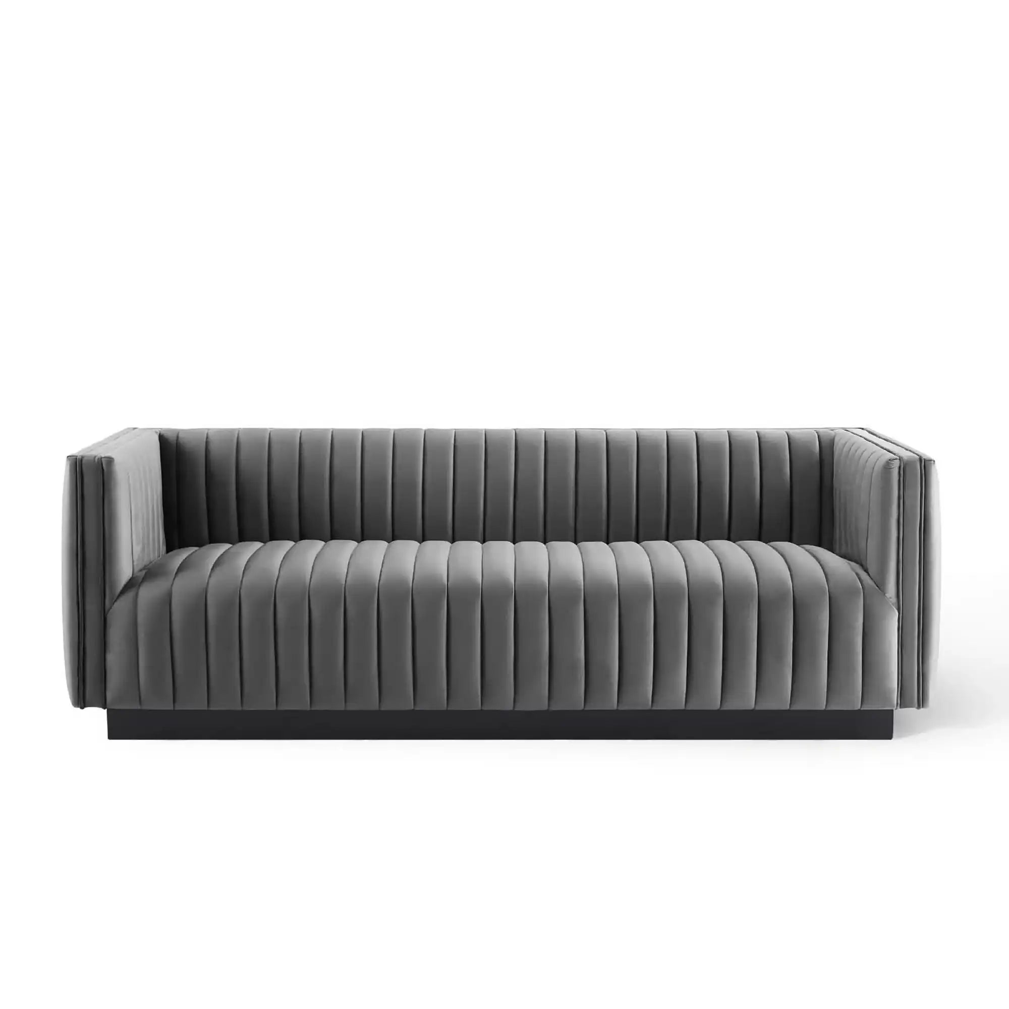 Conjure Channel Tufted Velvet Sofa by Modway - Best Buy Furniture