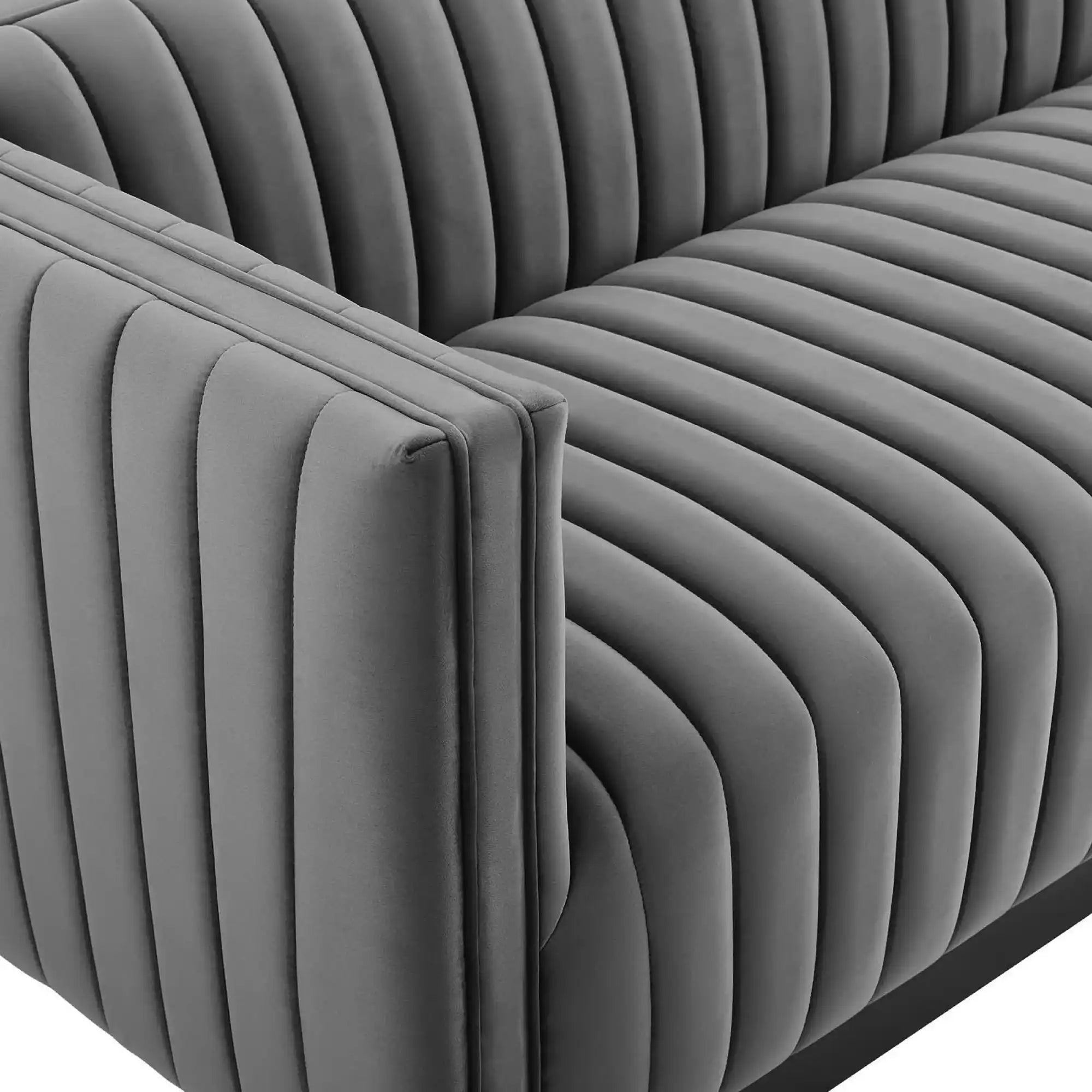 Conjure Channel Tufted Velvet Sofa by Modway - Best Buy Furniture