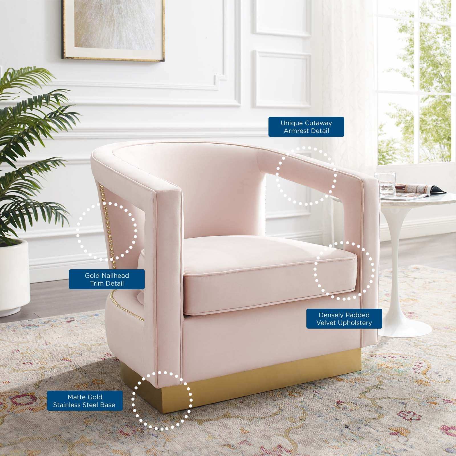 Frolick Performance Velvet Armchair - Best Buy Furniture