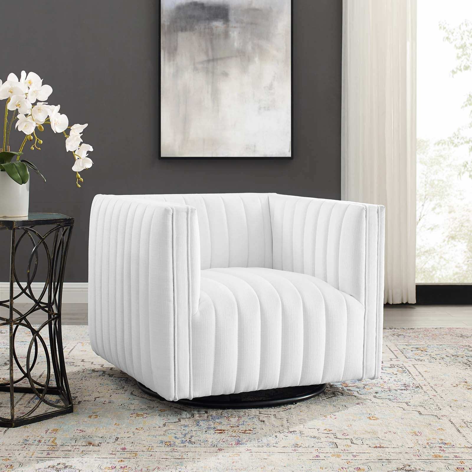 Conjure Tufted Swivel Upholstered Armchair - Best Buy Furniture