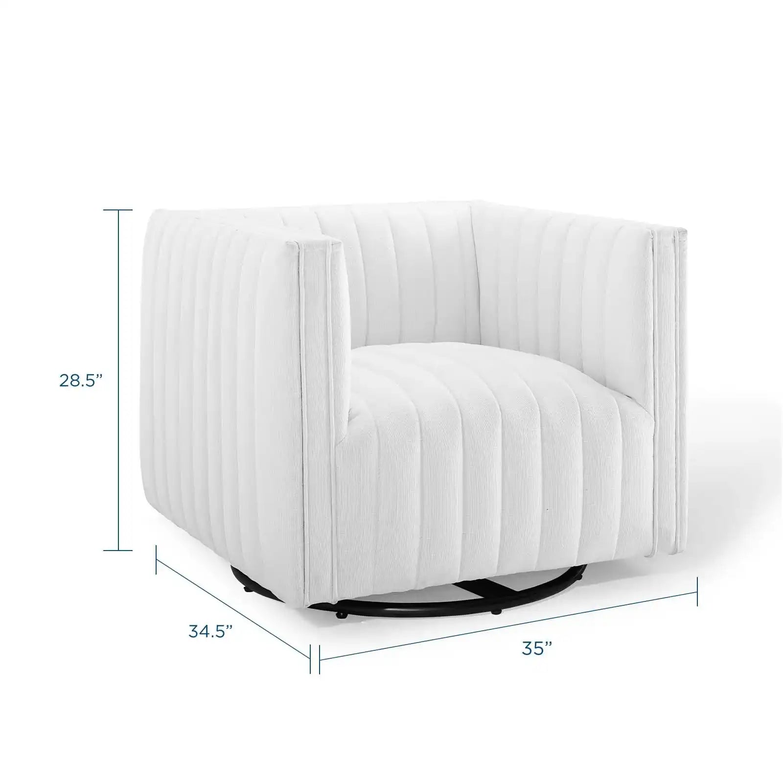 Conjure Tufted Swivel Upholstered Armchair - Best Buy Furniture