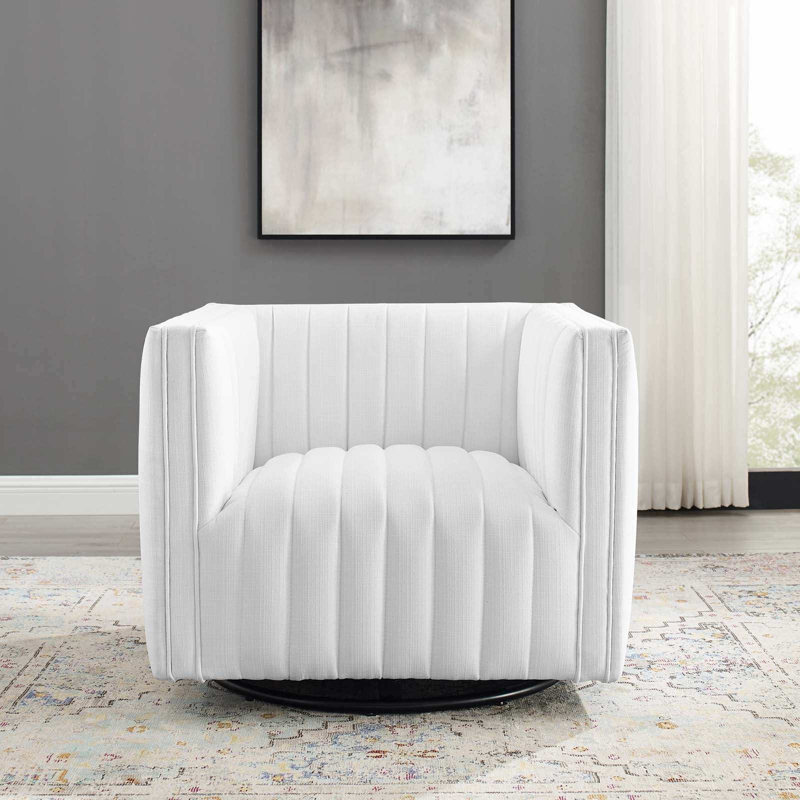 Conjure Tufted Swivel Upholstered Armchair - Best Buy Furniture