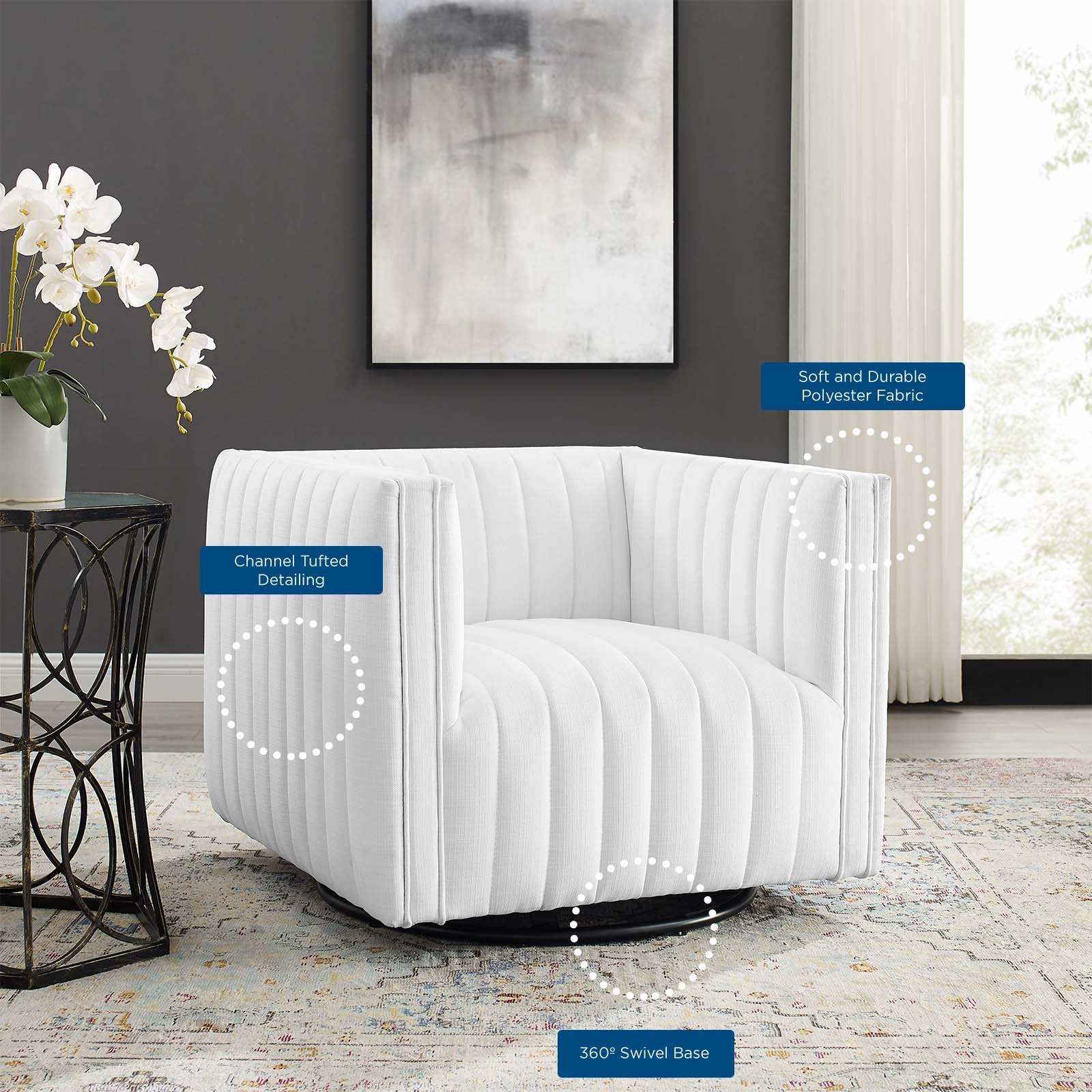 Conjure Tufted Swivel Upholstered Armchair - Best Buy Furniture