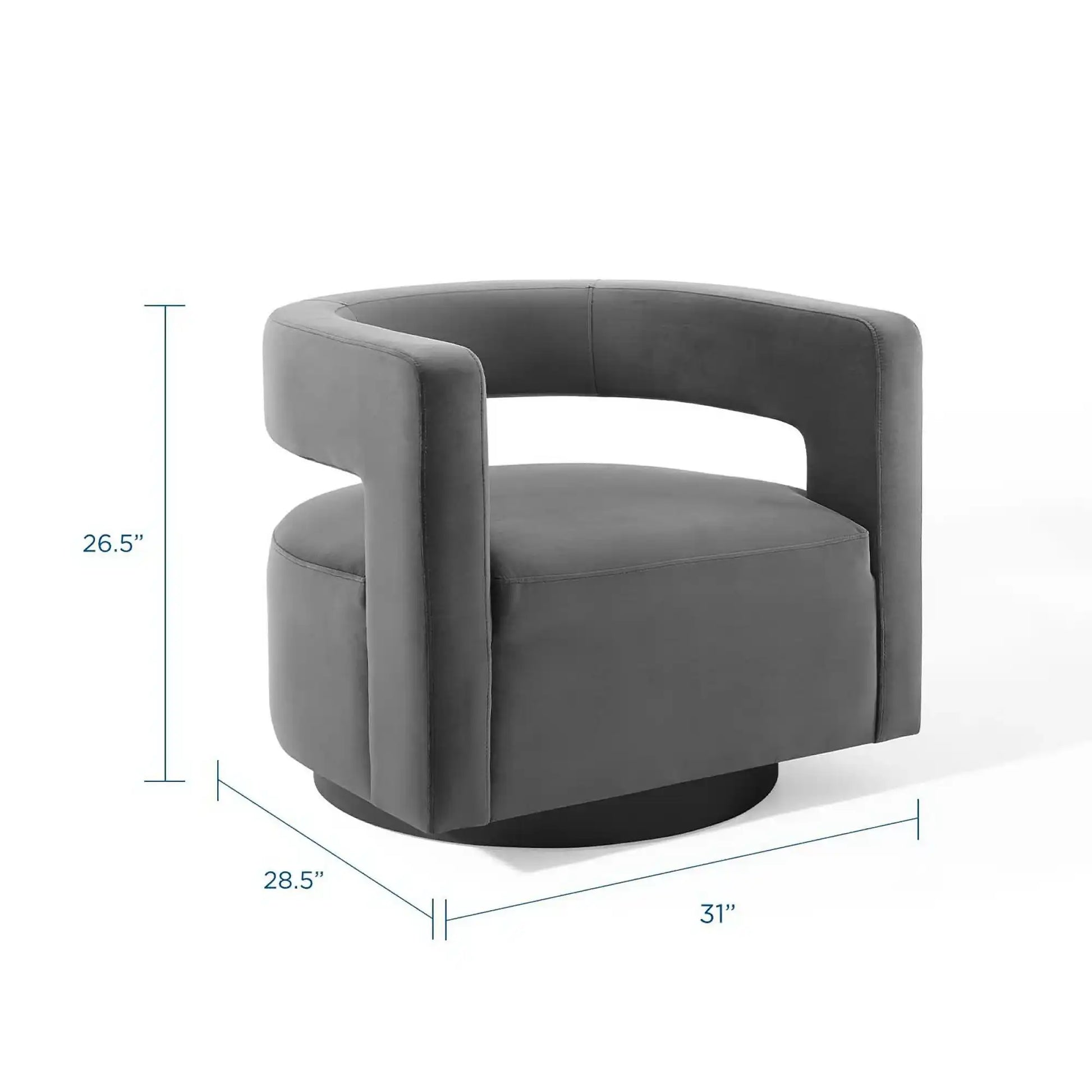 Spin Cutaway Performance Velvet Swivel Armchair by Modway - Best Buy Furniture
