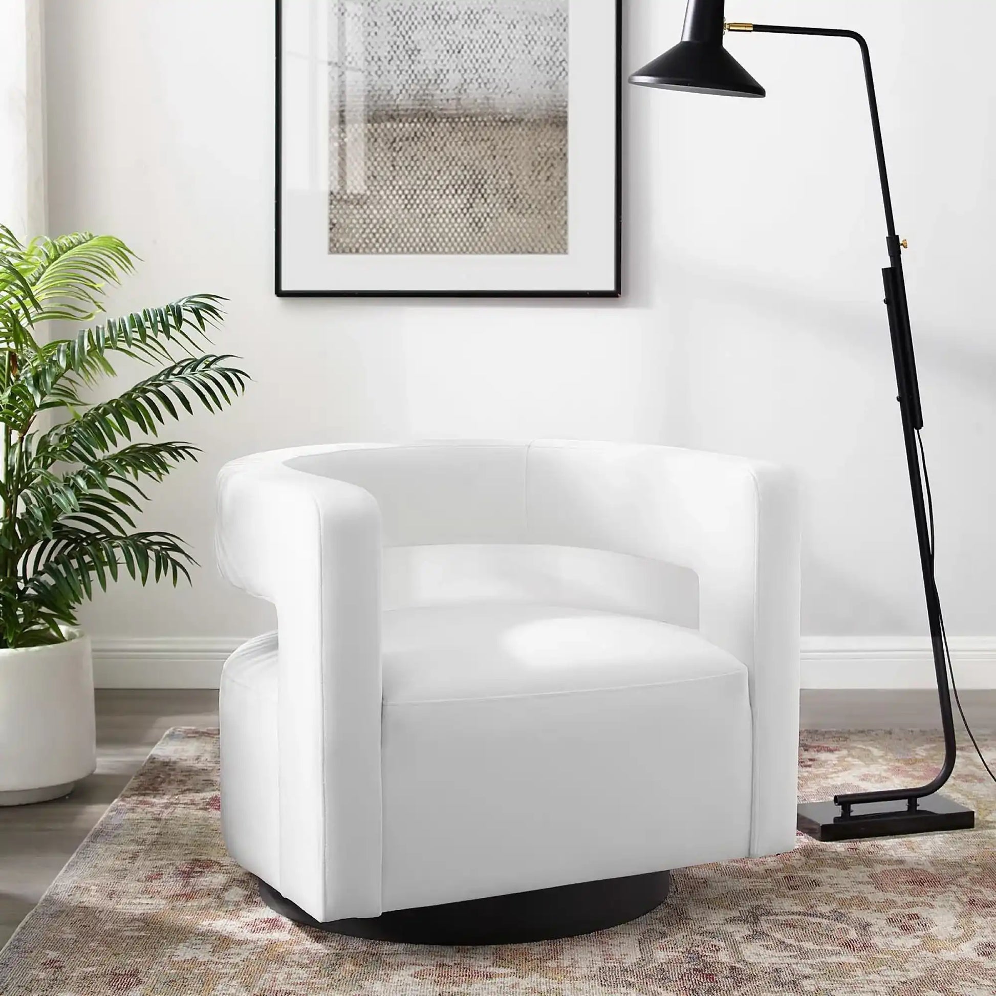 Spin Cutaway Performance Velvet Swivel Armchair by Modway - Best Buy Furniture