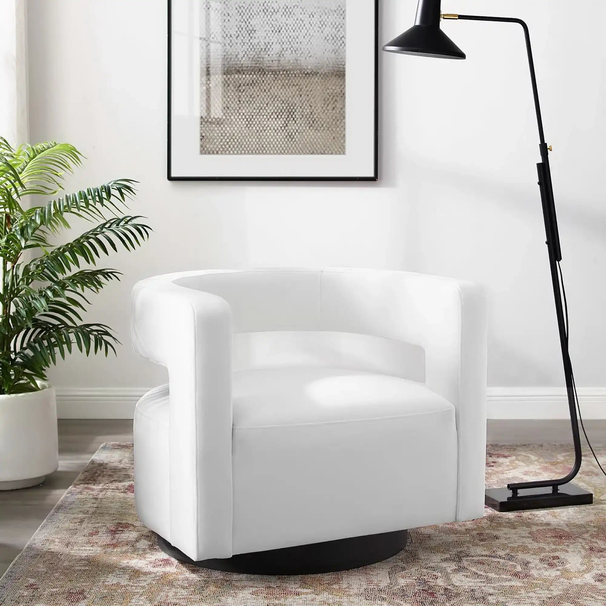 Spin Cutaway Performance Velvet Swivel Armchair by Modway - Best Buy Furniture