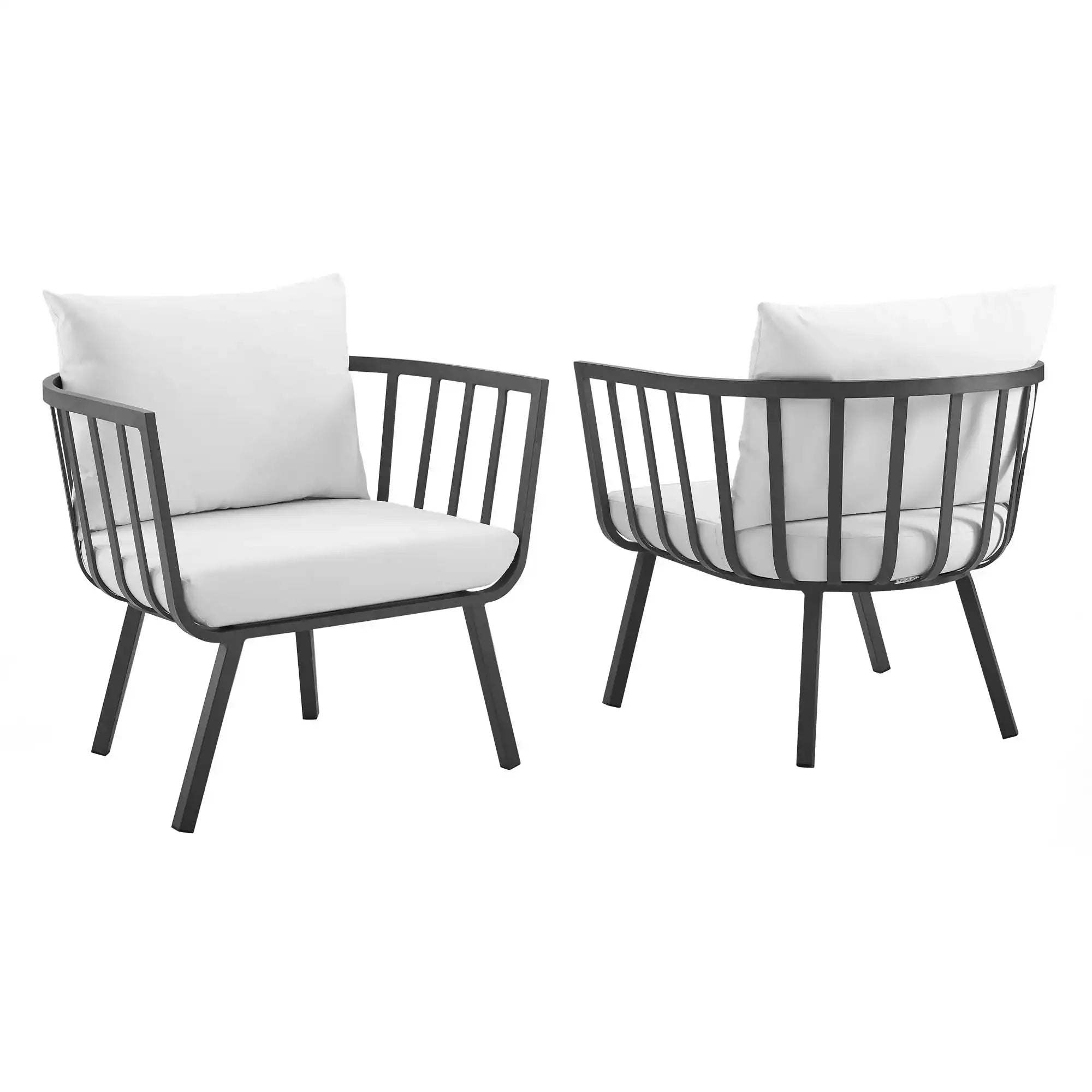 Riverside Outdoor Patio Aluminum Armchair Set of 2 by Modway - Best Buy Furniture