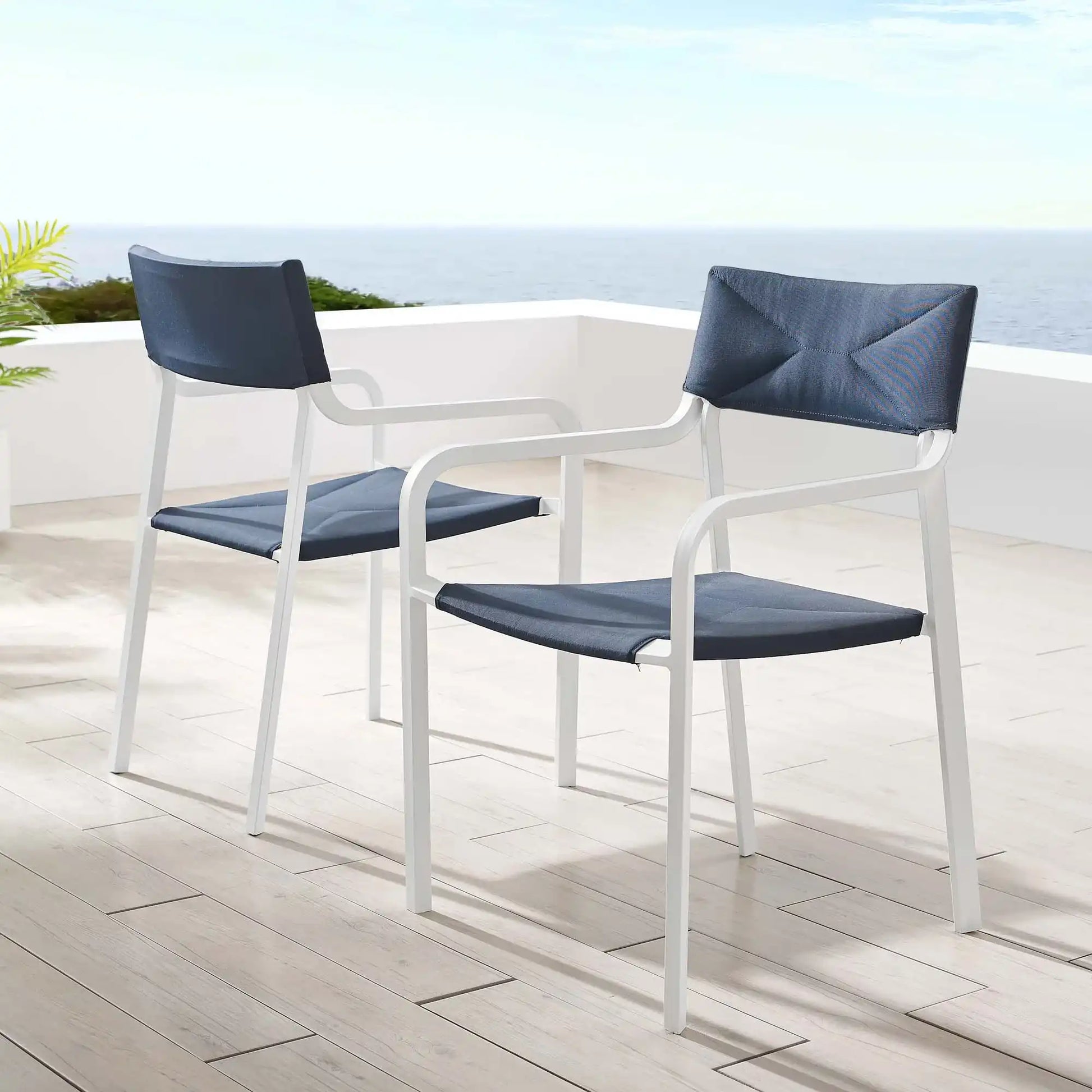 Raleigh Outdoor Patio Aluminum Armchair Set of 2 by Modway - Best Buy Furniture