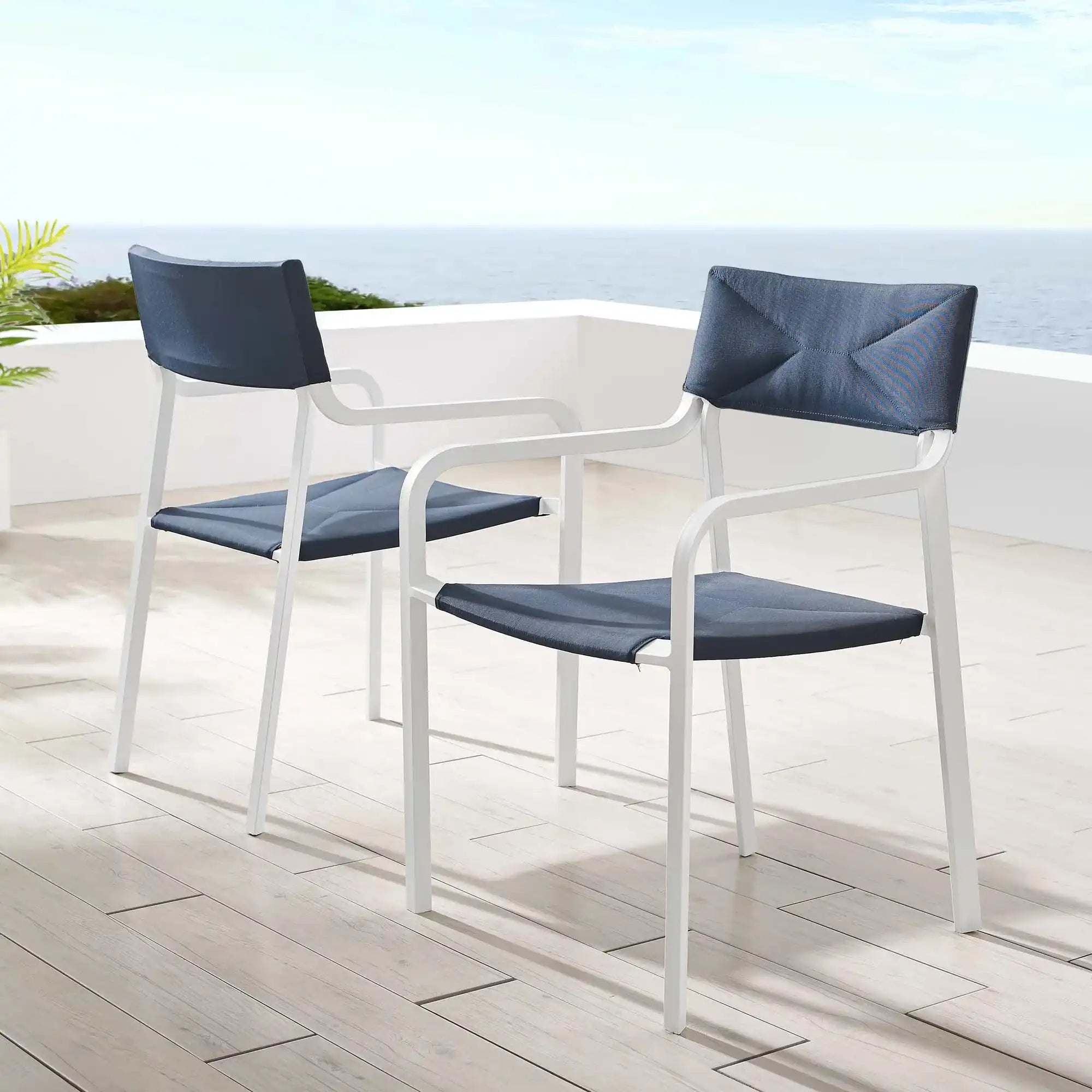 Raleigh Outdoor Patio Aluminum Armchair Set of 2 by Modway - Best Buy Furniture