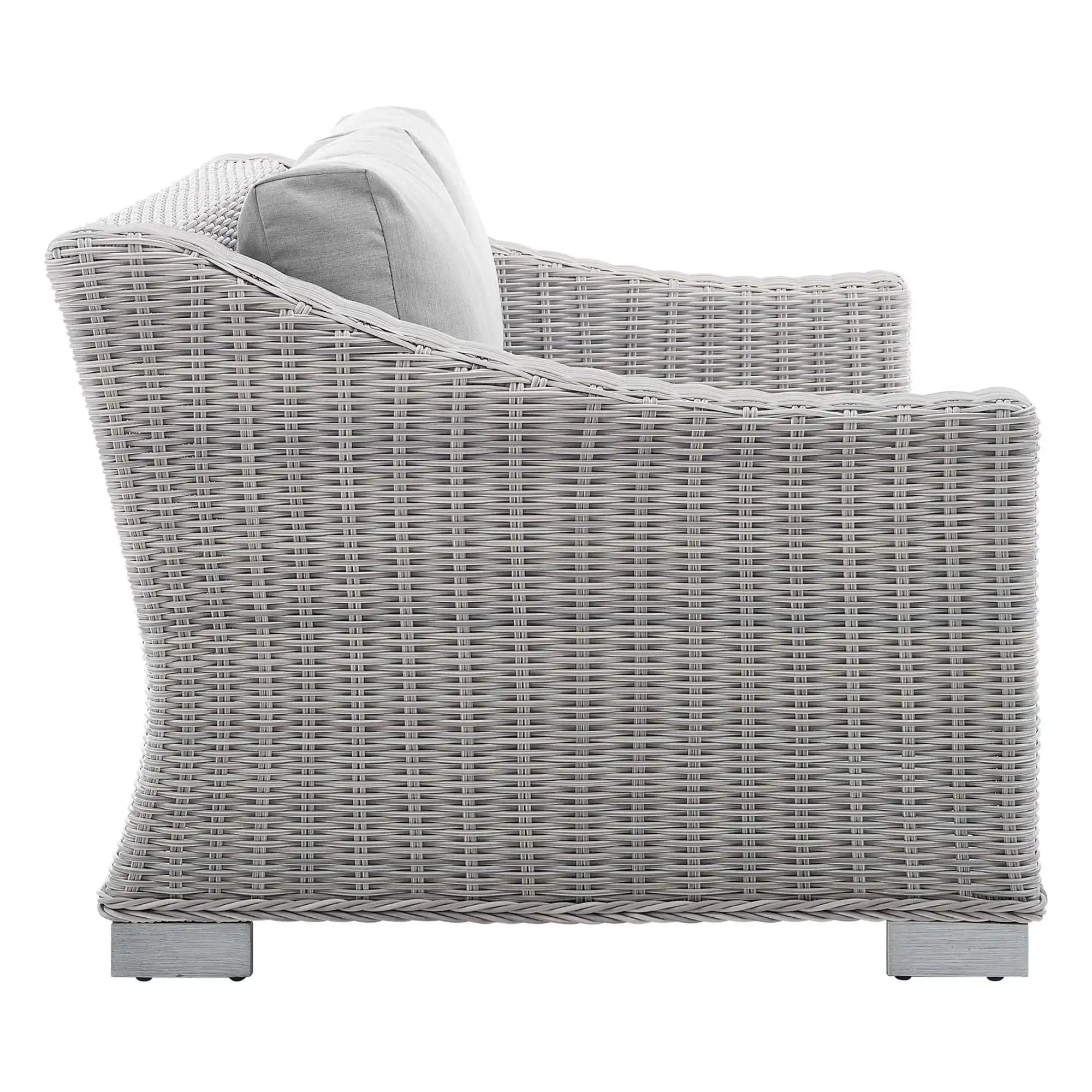 Conway Sunbrella� Outdoor Patio Wicker Rattan Loveseat by Modway - Best Buy Furniture