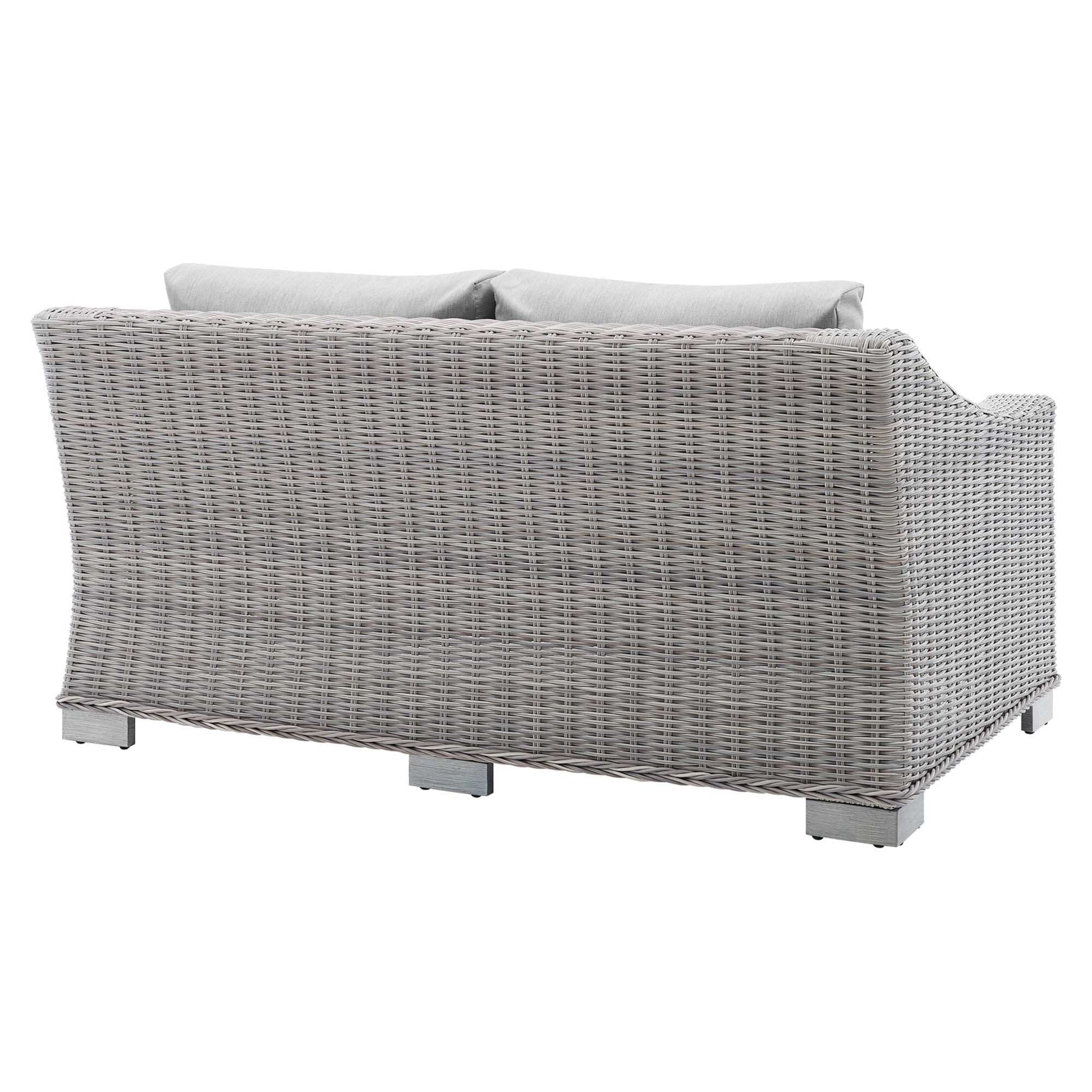Conway Sunbrella� Outdoor Patio Wicker Rattan Loveseat by Modway - Best Buy Furniture