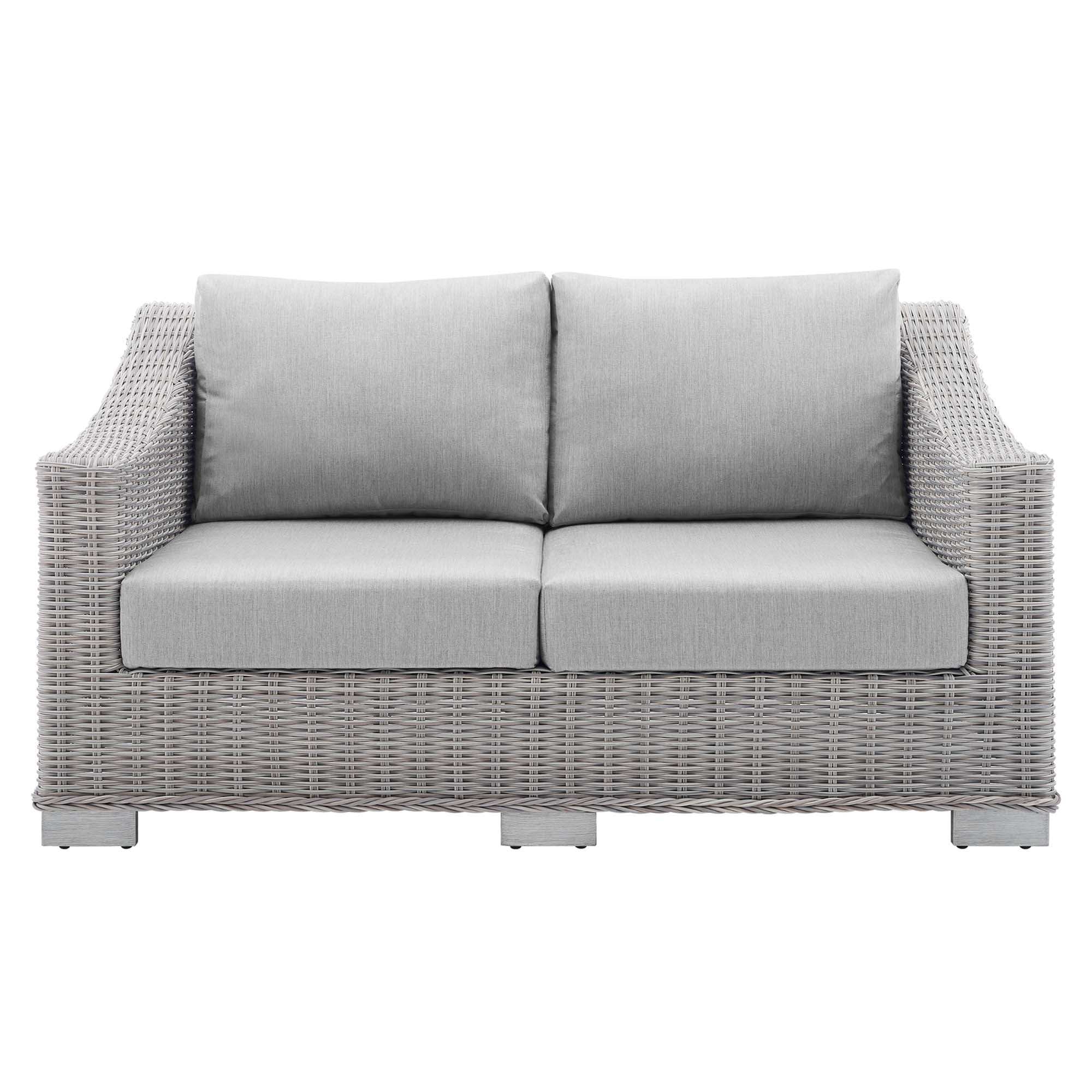 Conway Sunbrella� Outdoor Patio Wicker Rattan Loveseat by Modway - Best Buy Furniture