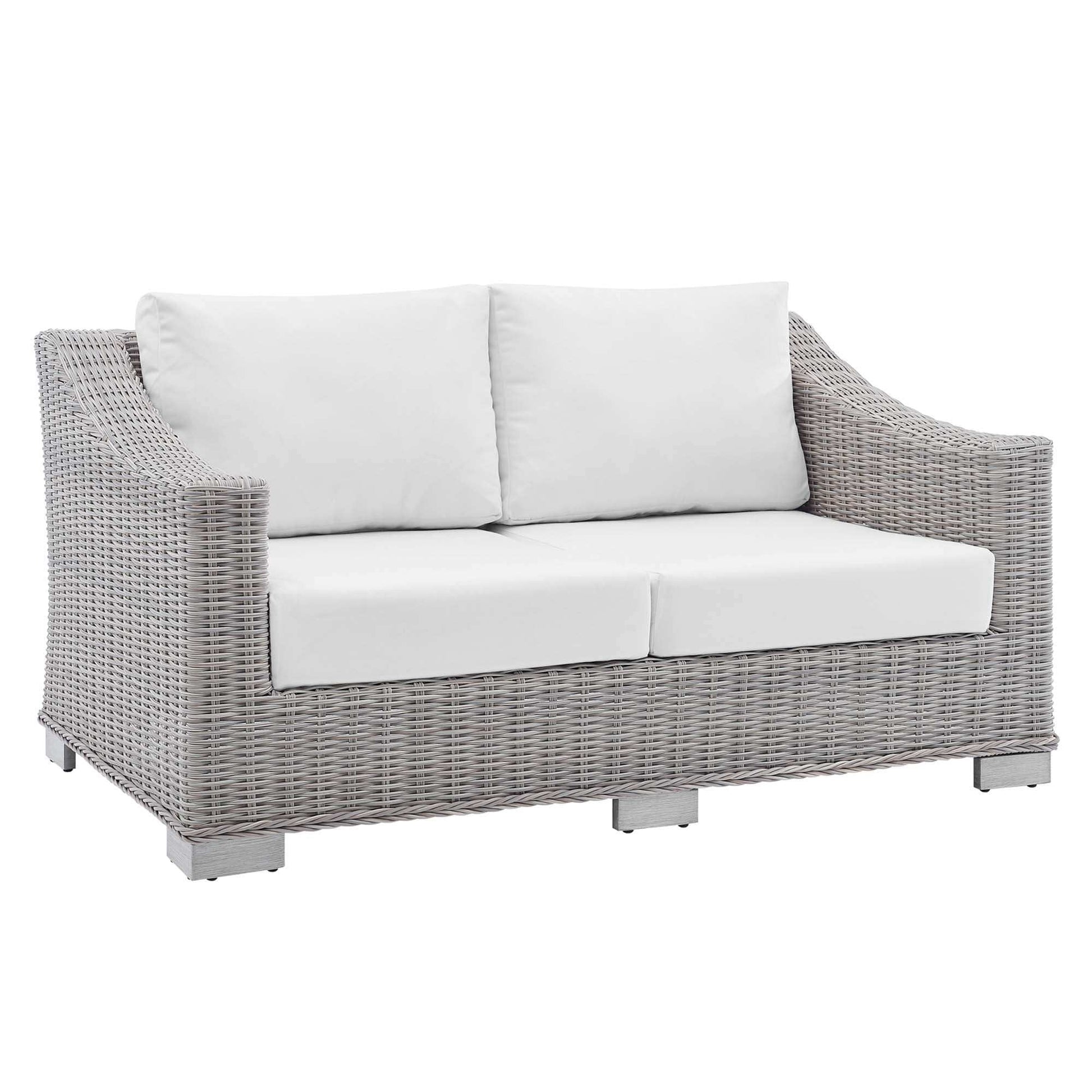 Conway Sunbrella� Outdoor Patio Wicker Rattan Loveseat by Modway - Best Buy Furniture