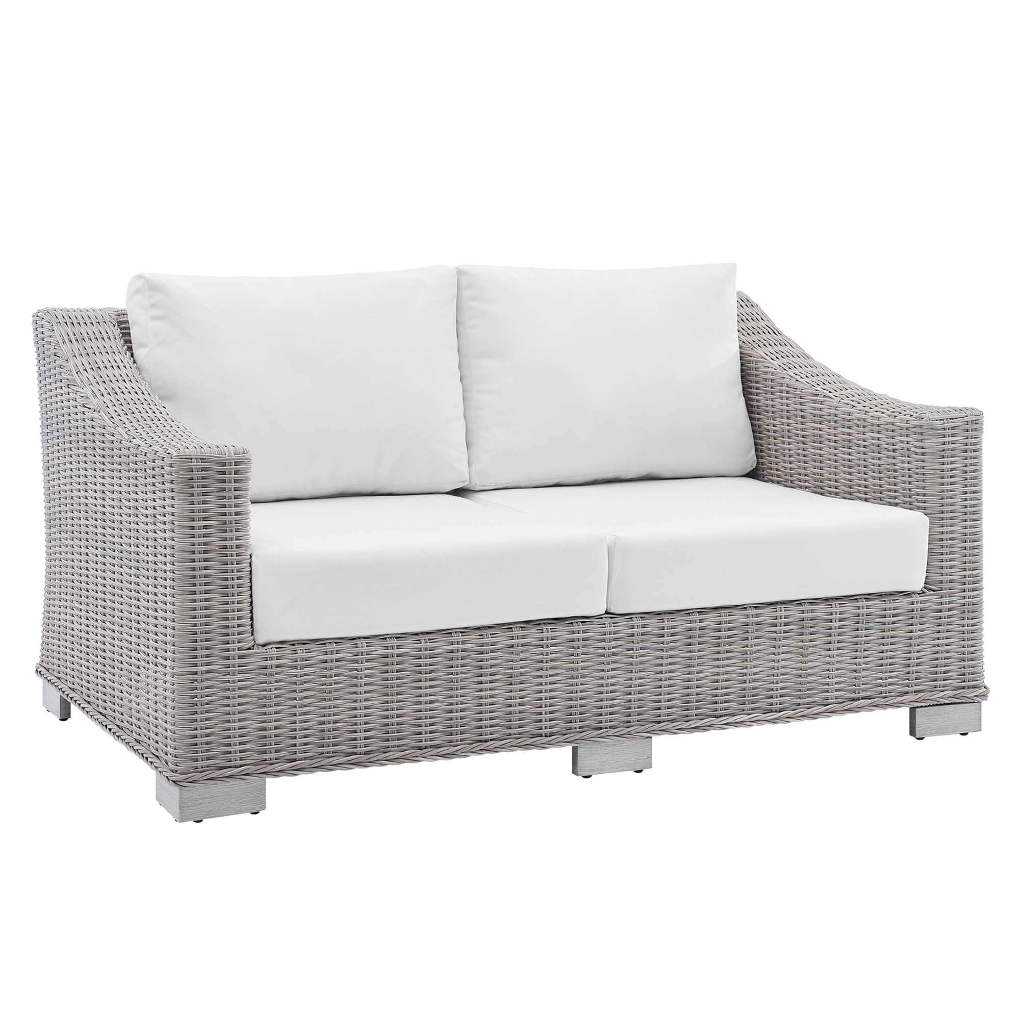 Conway Sunbrella� Outdoor Patio Wicker Rattan Loveseat by Modway - Best Buy Furniture