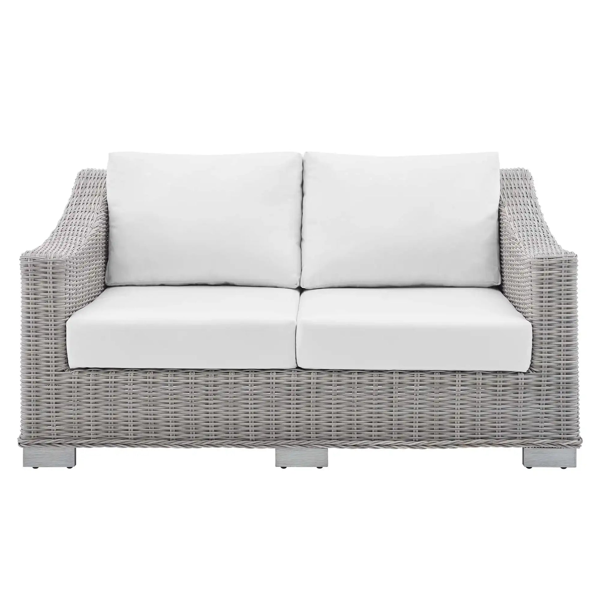 Conway Sunbrella� Outdoor Patio Wicker Rattan Loveseat by Modway - Best Buy Furniture