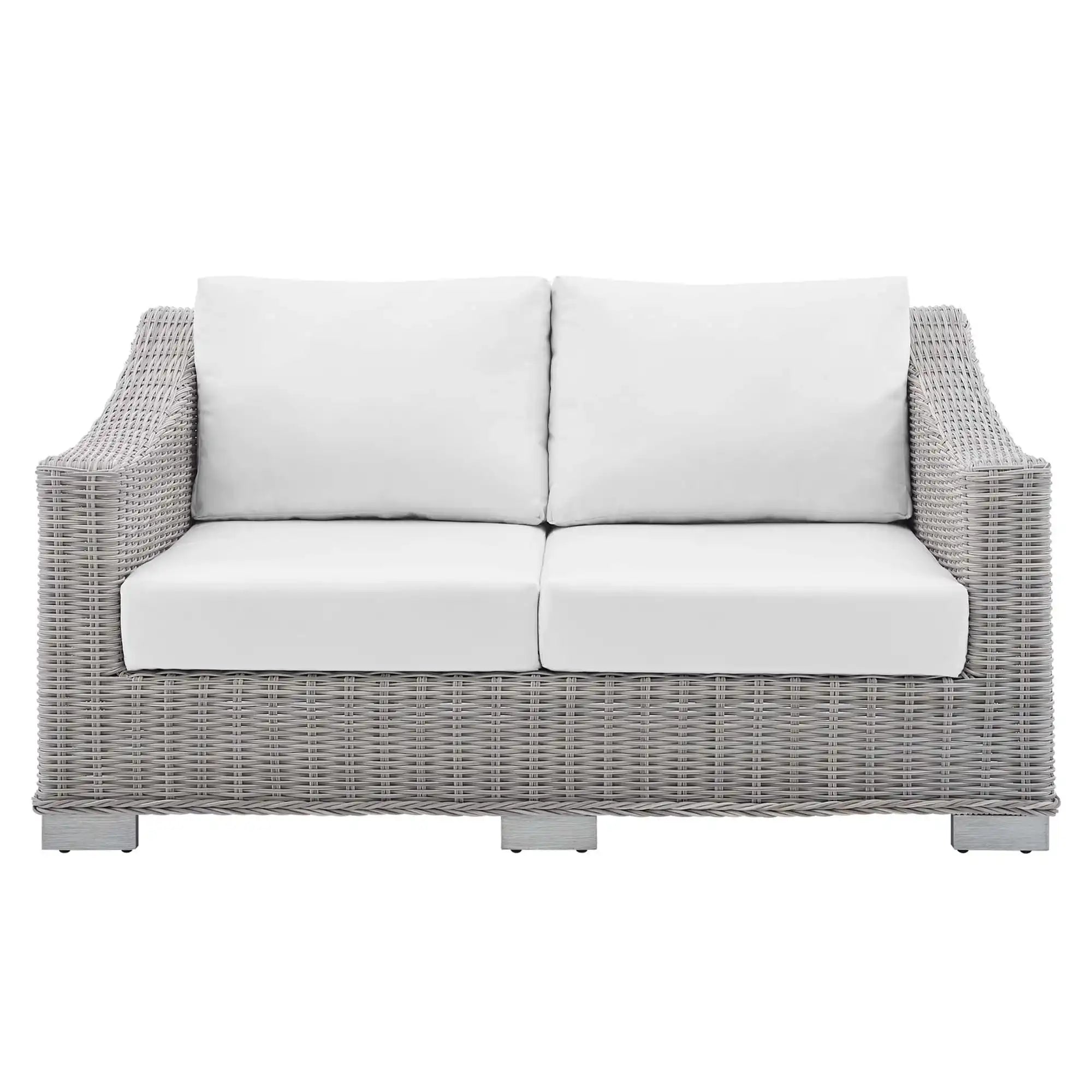 Conway Sunbrella� Outdoor Patio Wicker Rattan Loveseat by Modway - Best Buy Furniture