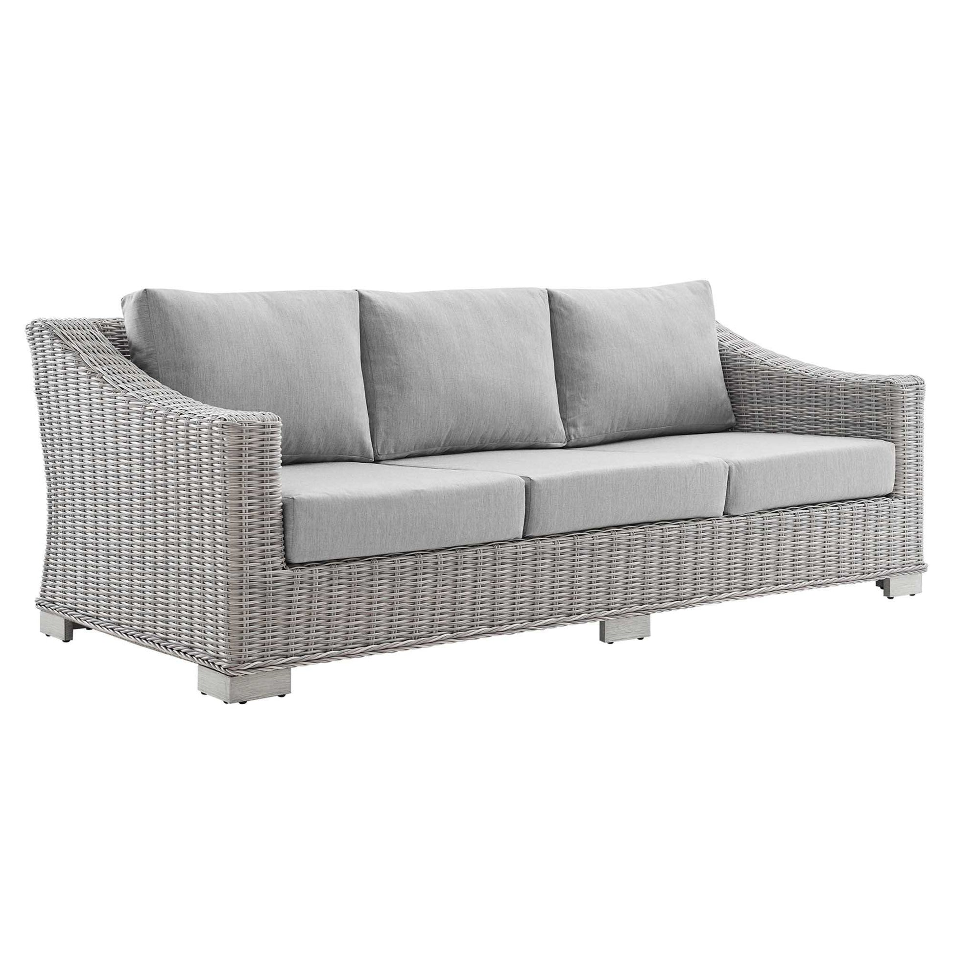 Conway Sunbrella� Outdoor Patio Wicker Rattan Sofa by Modway - Best Buy Furniture