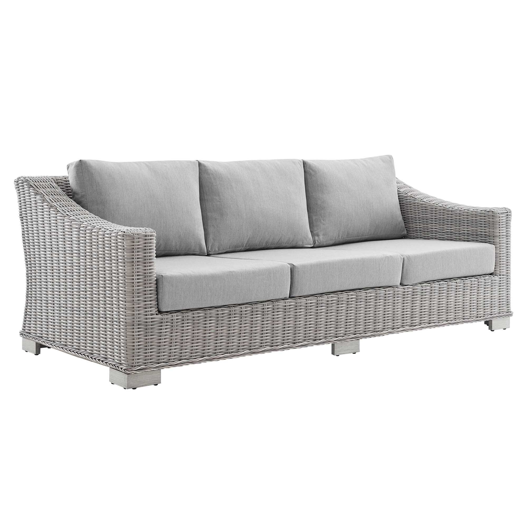 Conway Sunbrella� Outdoor Patio Wicker Rattan Sofa by Modway - Best Buy Furniture