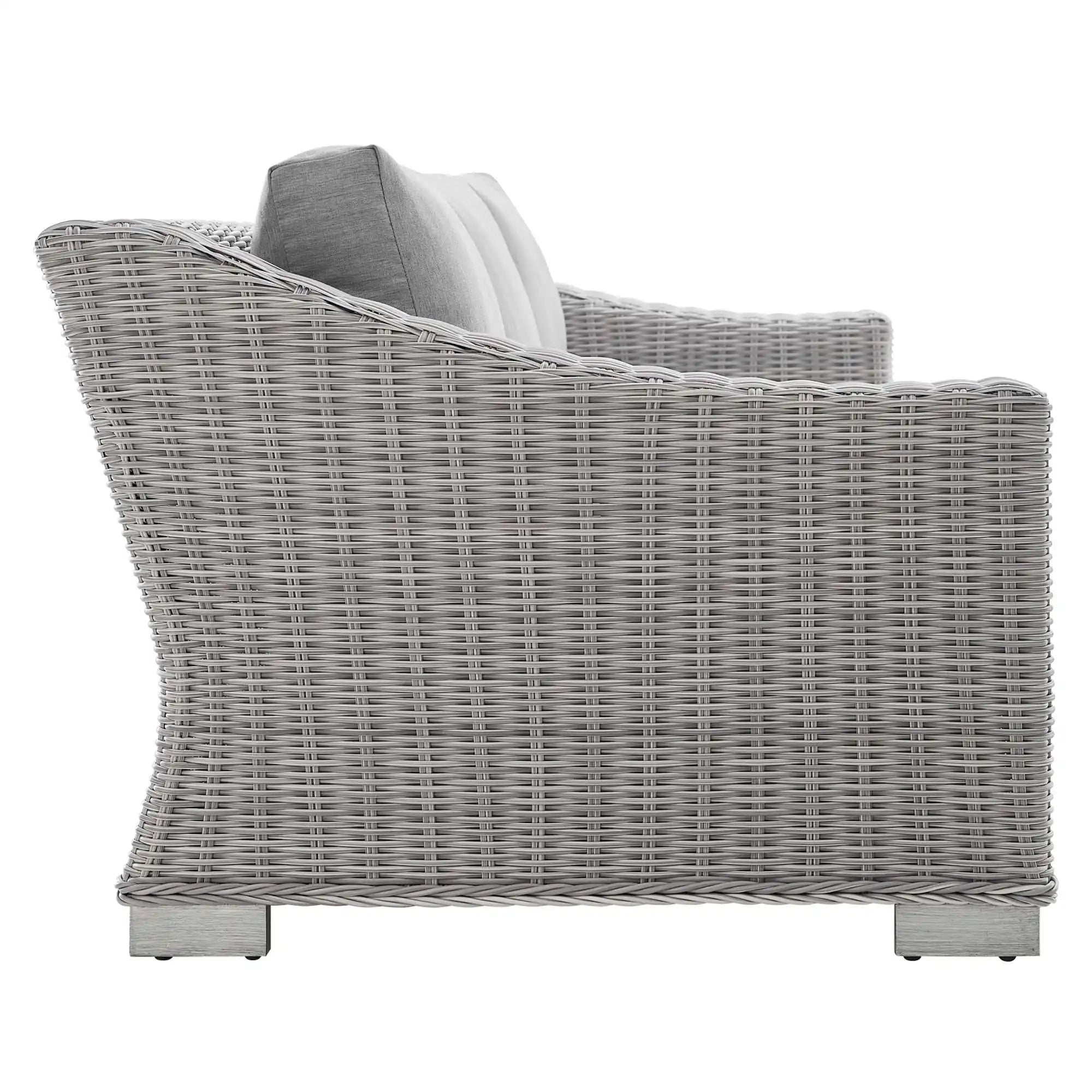 Conway Sunbrella� Outdoor Patio Wicker Rattan Sofa by Modway - Best Buy Furniture