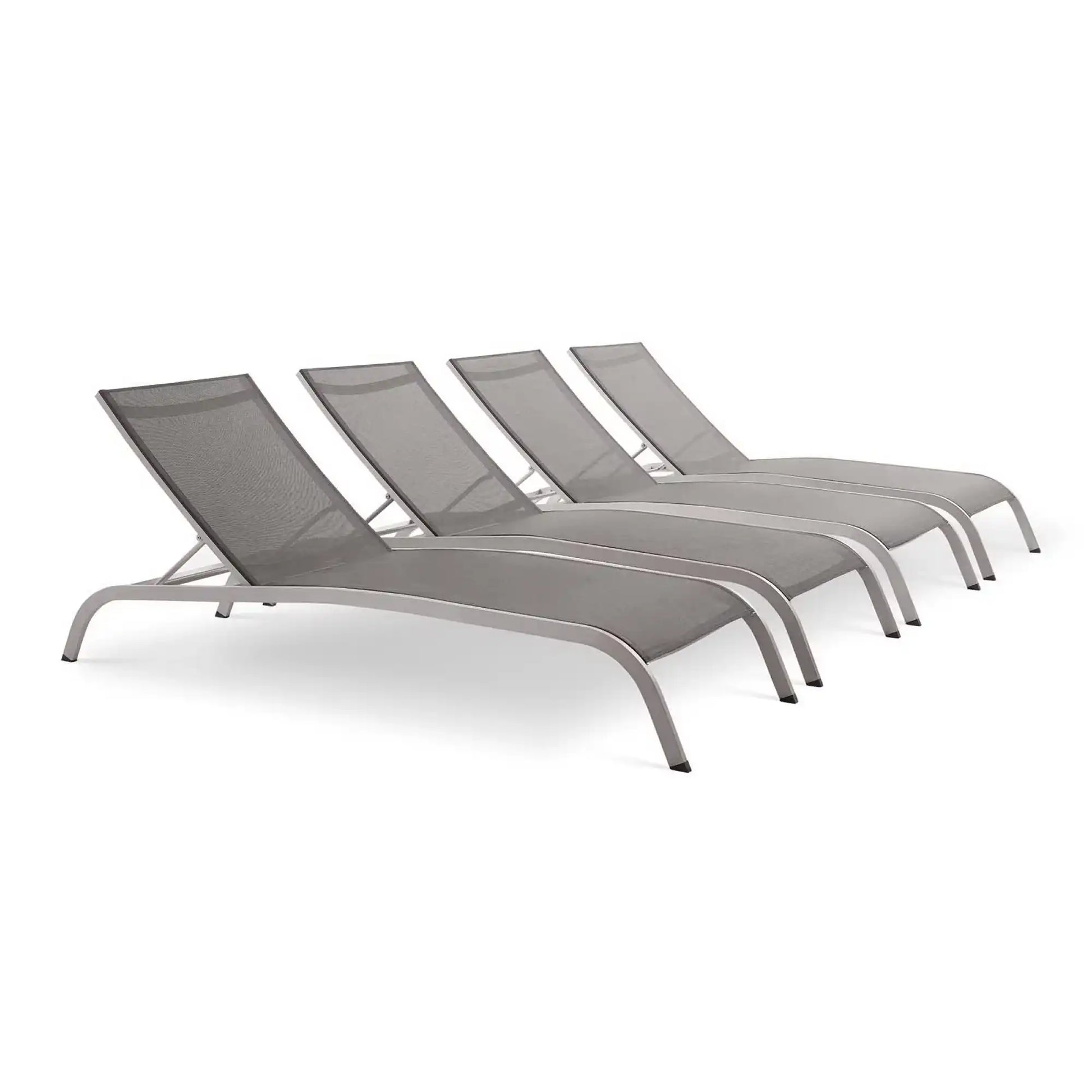 Savannah Outdoor Patio Mesh Chaise Lounge Set of 4 by Modway - Best Buy Furniture