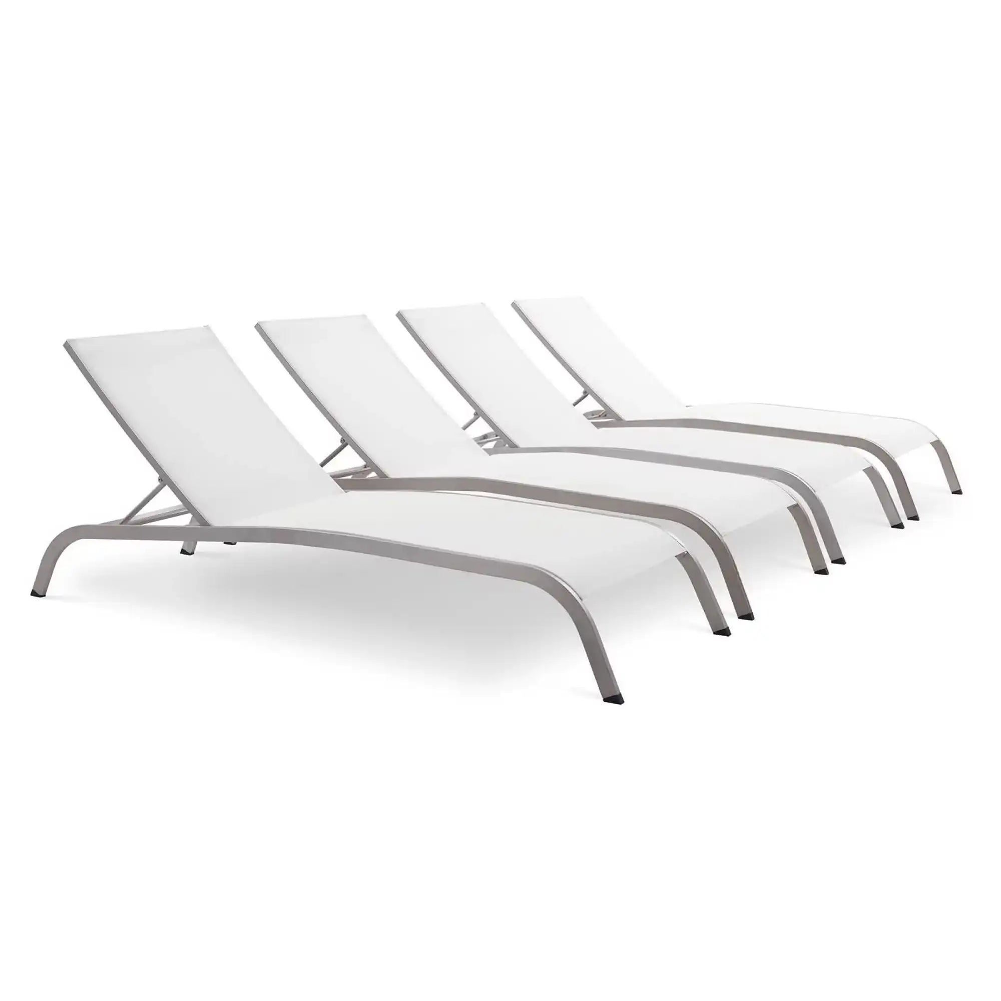 Savannah Outdoor Patio Mesh Chaise Lounge Set of 4 by Modway - Best Buy Furniture
