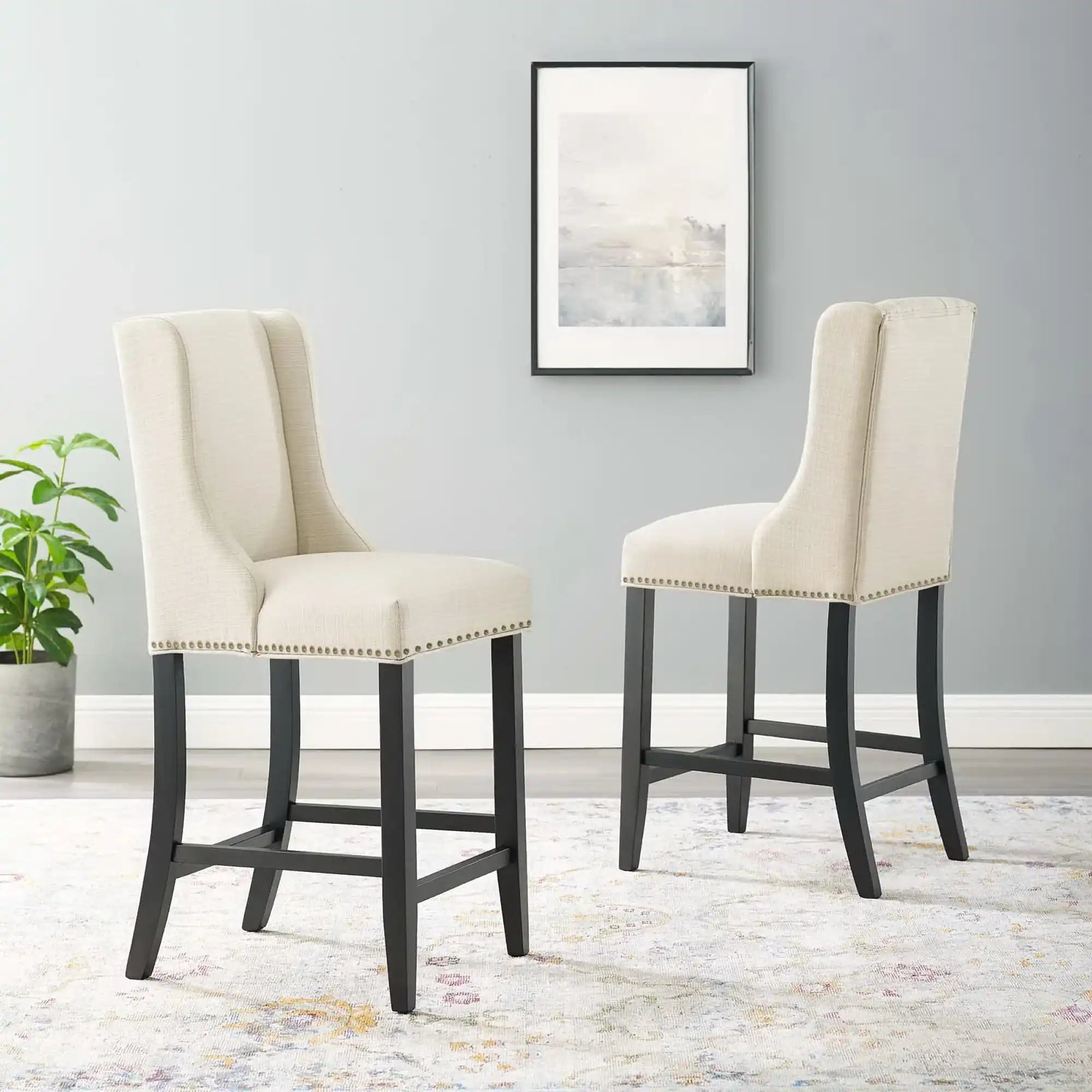 Baron Upholstered Fabric Counter Stool Set of 2 by Modway - Best Buy Furniture