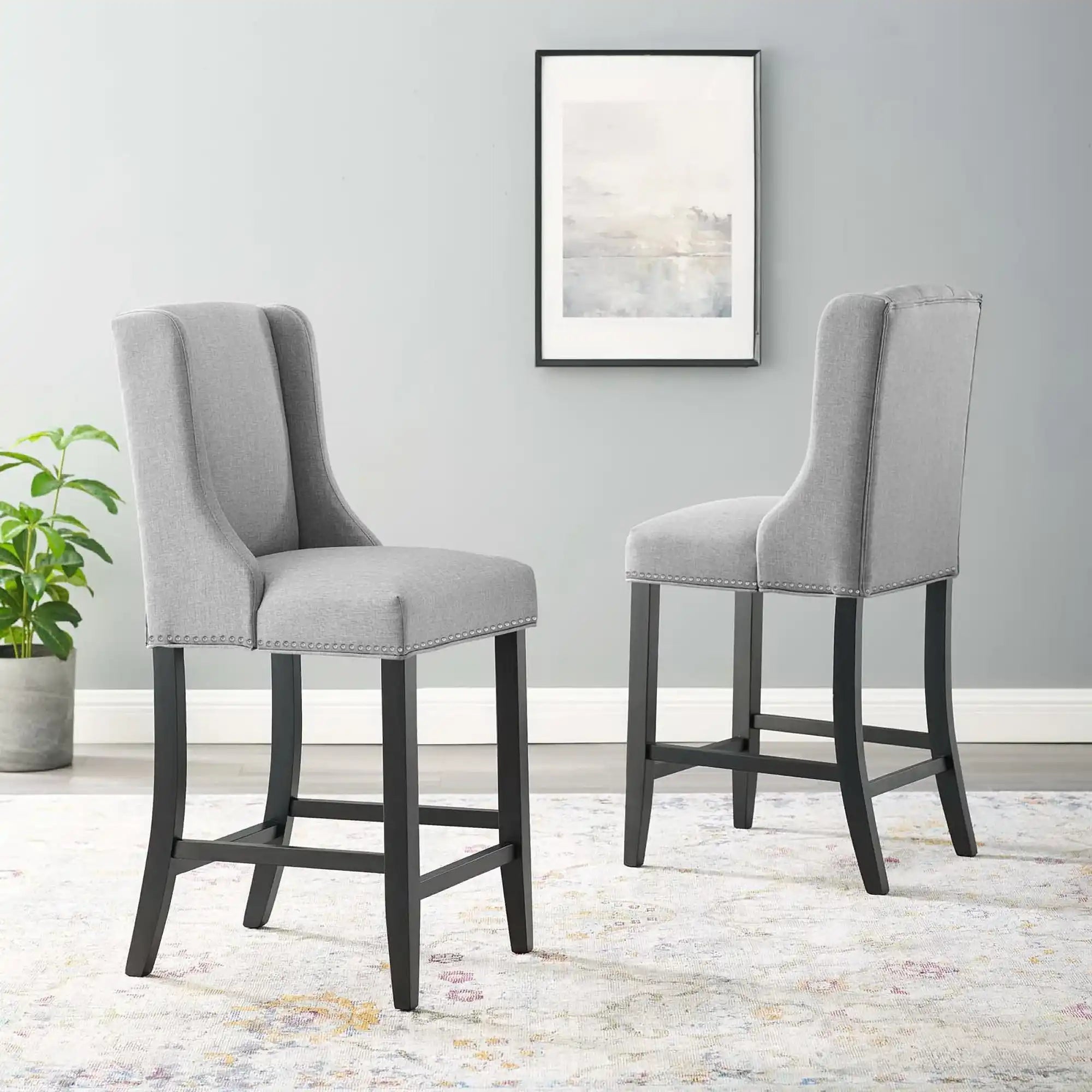Baron Upholstered Fabric Counter Stool Set of 2 by Modway - Best Buy Furniture
