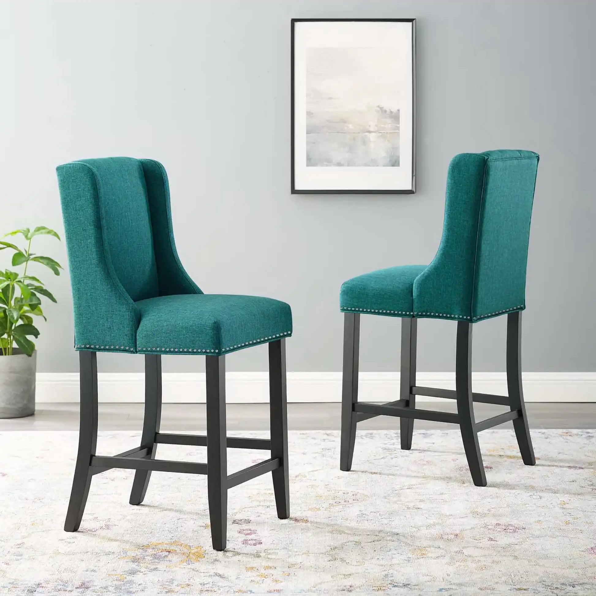 Baron Upholstered Fabric Counter Stool Set of 2 by Modway - Best Buy Furniture