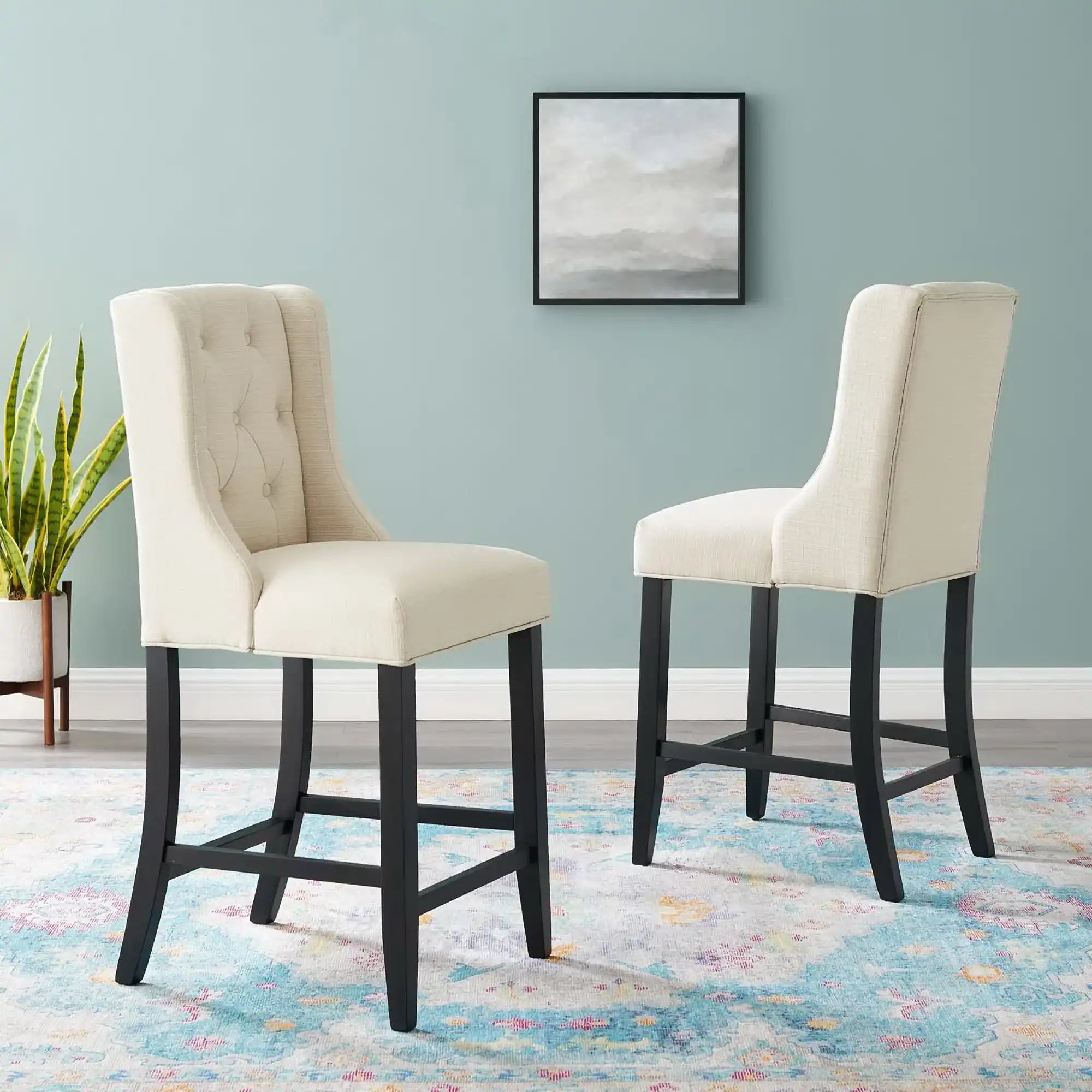 Baronet Upholstered Fabric Counter Bar Stool Set of 2 by Modway - Best Buy Furniture