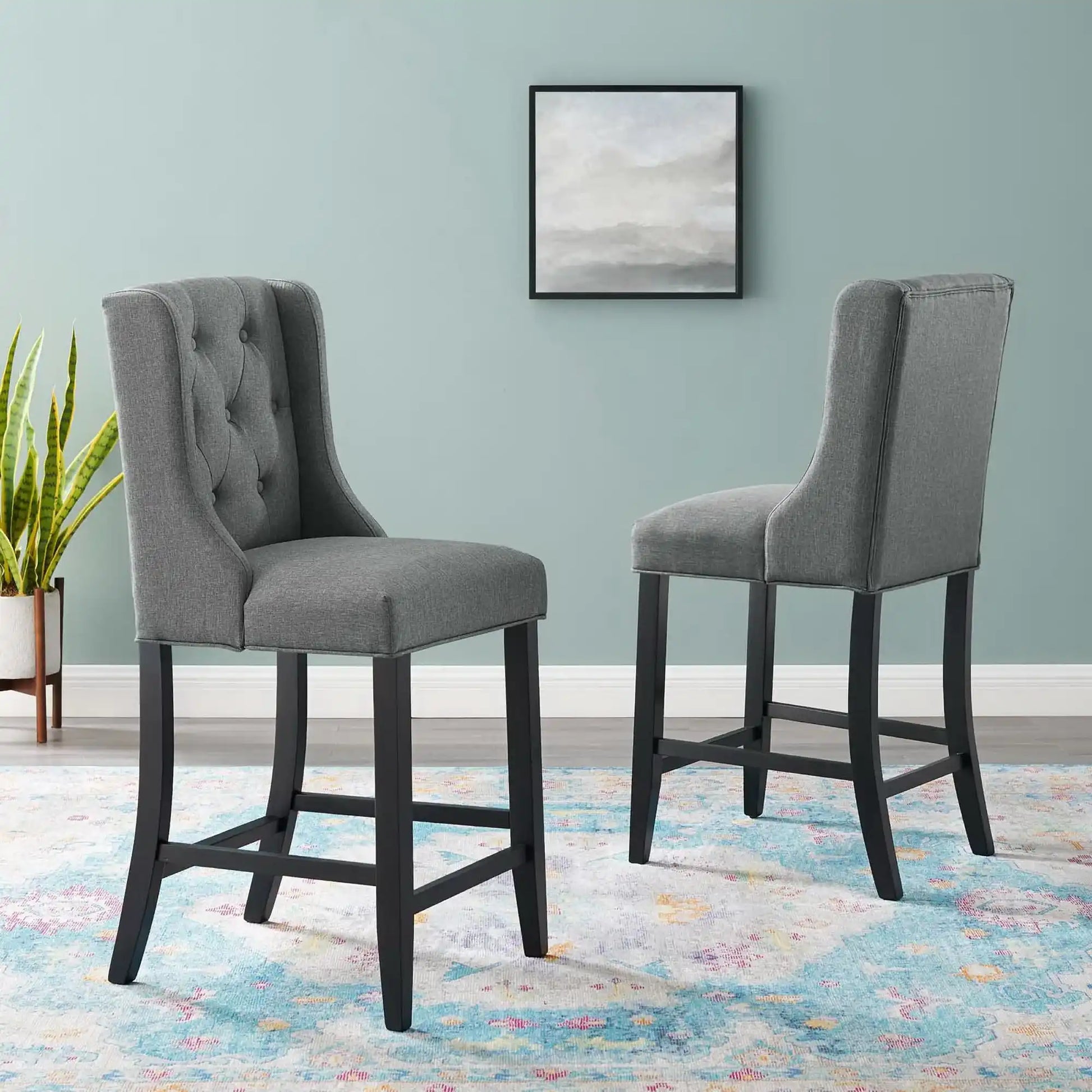 Baronet Upholstered Fabric Counter Bar Stool Set of 2 by Modway - Best Buy Furniture