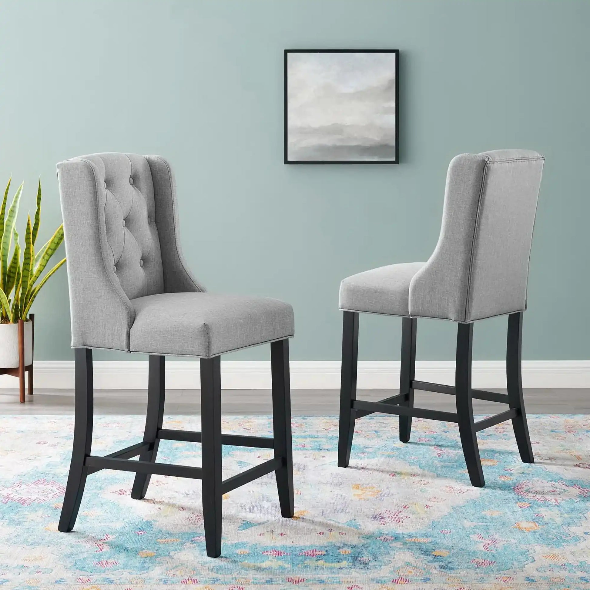 Baronet Upholstered Fabric Counter Bar Stool Set of 2 by Modway - Best Buy Furniture