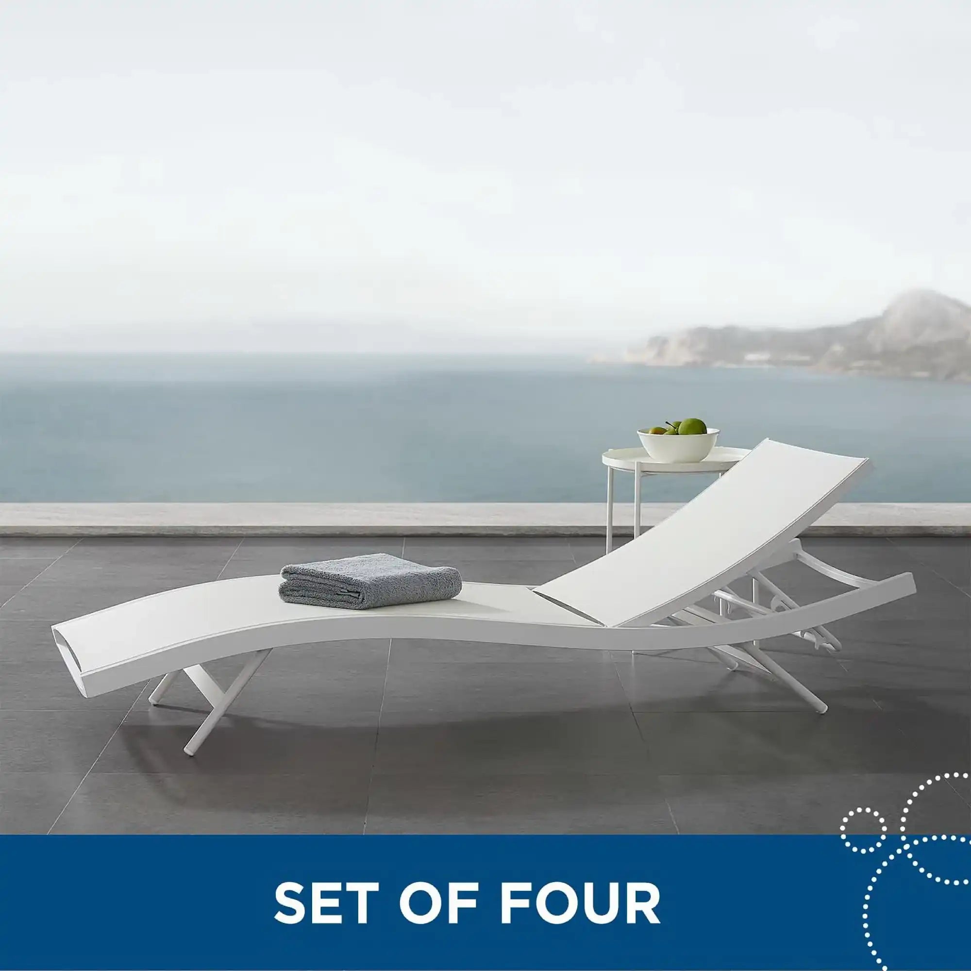 Glimpse Outdoor Patio Mesh Chaise Lounge Set of 4 by Modway - Best Buy Furniture